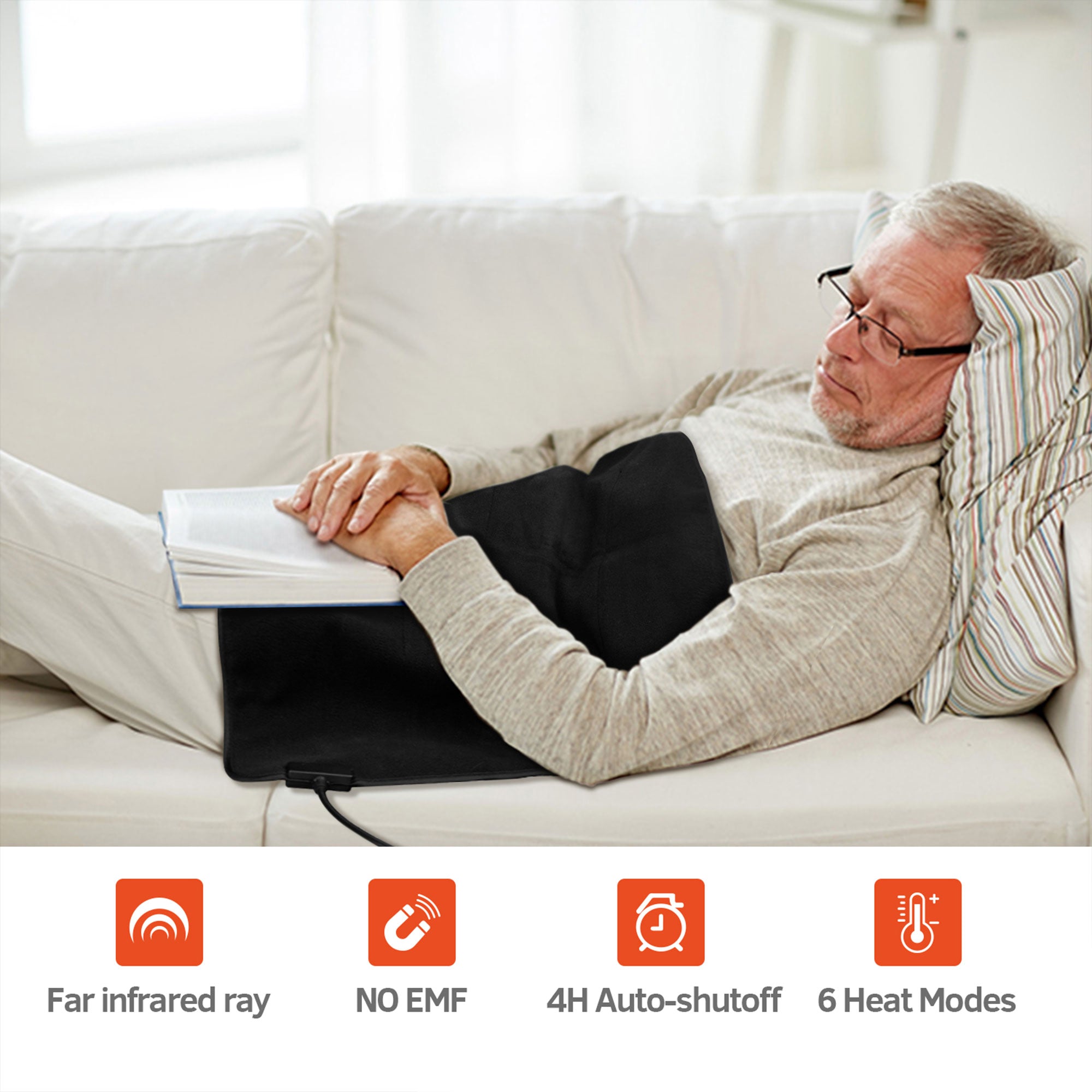 UTK 24 x 16 Inch Far Infrared Heating Pad for Pain Relief with Smart Controller - VMInnovations