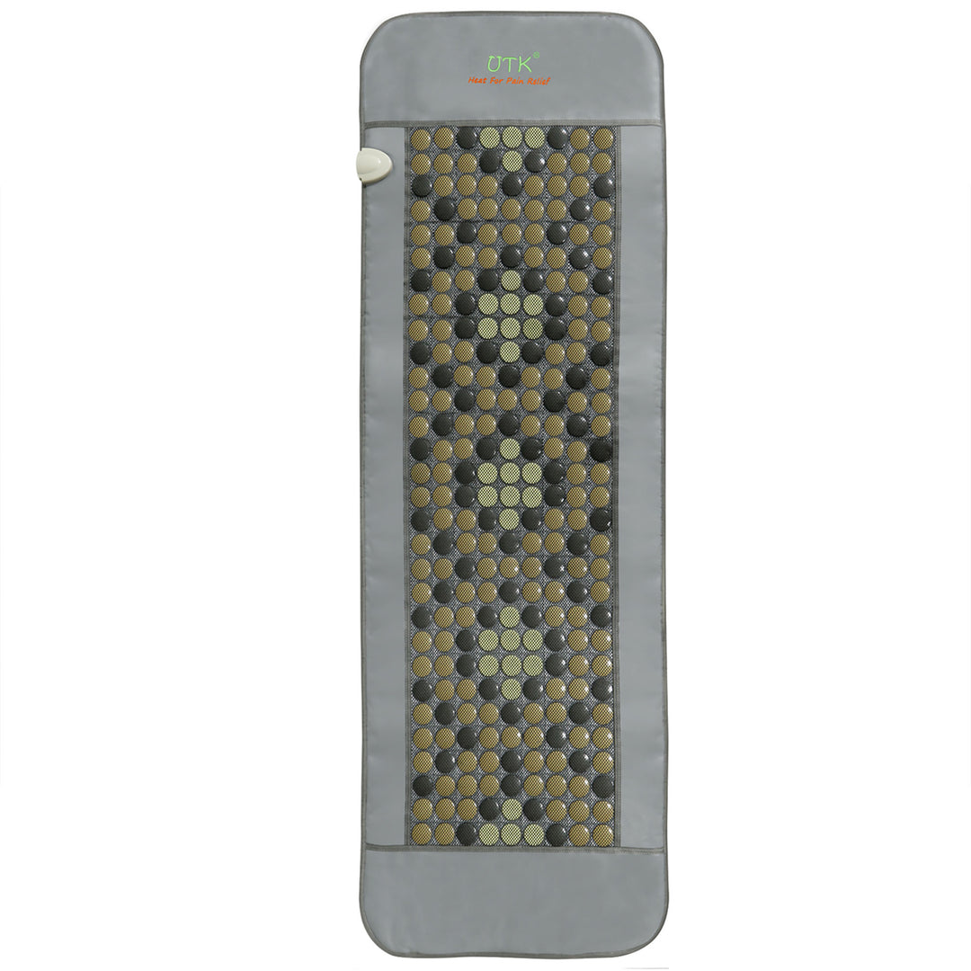 UTK 24" x 70" Tourmaline Stone Infrared Pain Relief Heating Mat w/ Remote, Gray - VMInnovations