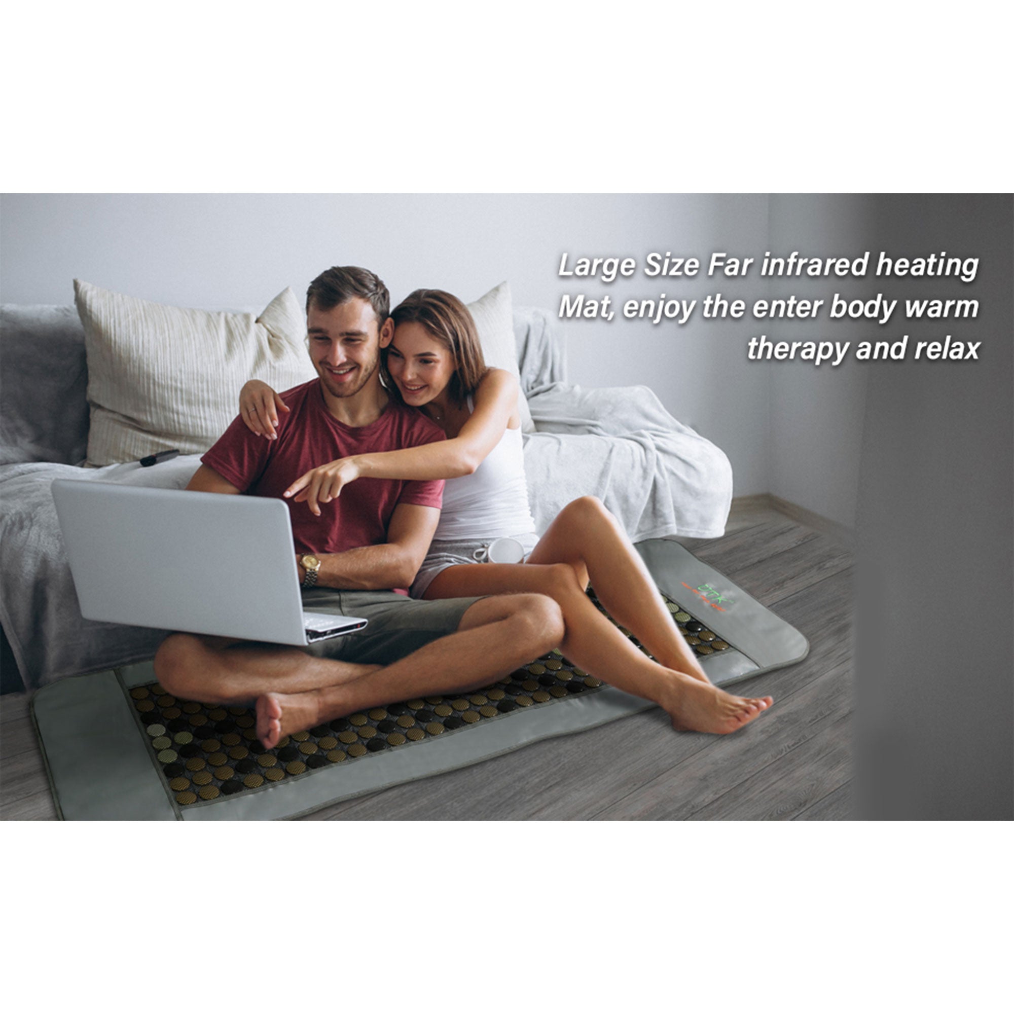 UTK 24x70In Tourmaline Stone Infrared Pain Relief Heating w/Remote, Gray (Used) - VMInnovations