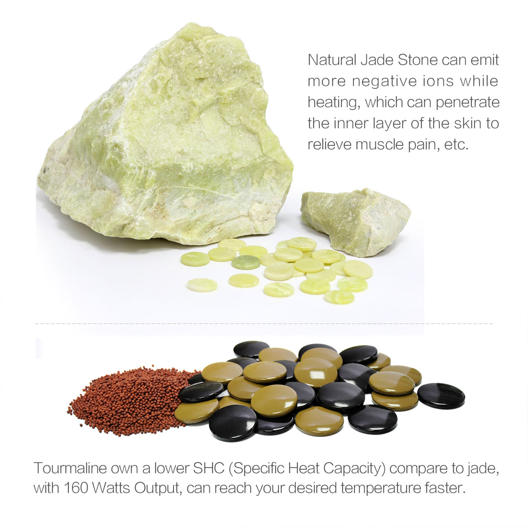 UTK 21" x 38" Tourmaline Stone Infrared Pain Relief Heating Mat w/ Remote, Black - VMInnovations