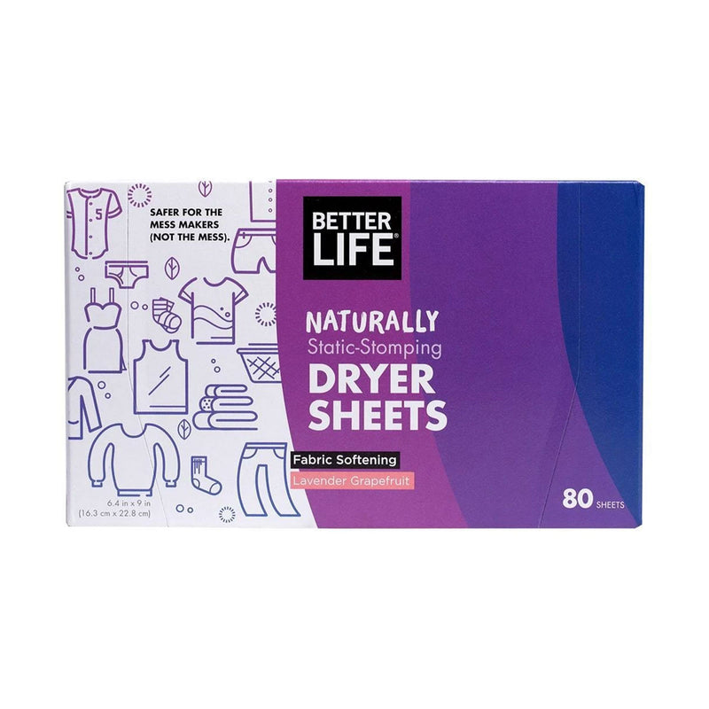 Better Life Dryer Sheets, Lavender Grapefruit, 80ct, and Natural Sage Soap, 12oz