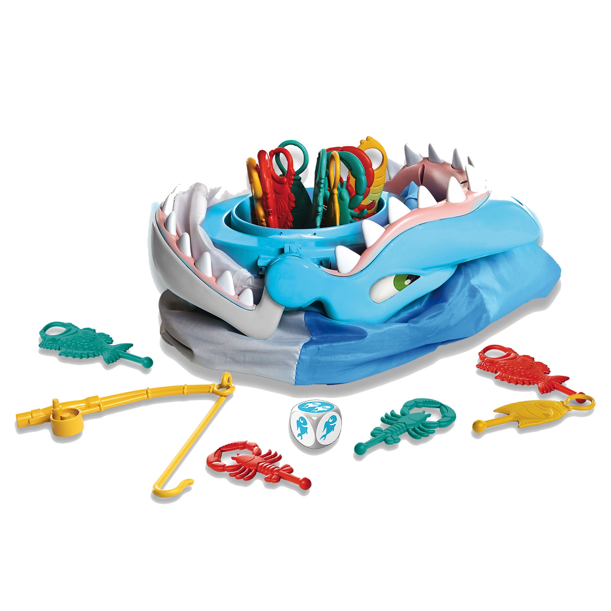 Pressman Shark Bite Fishing Game with Goliath Dragon Snacks Memory Game Sets