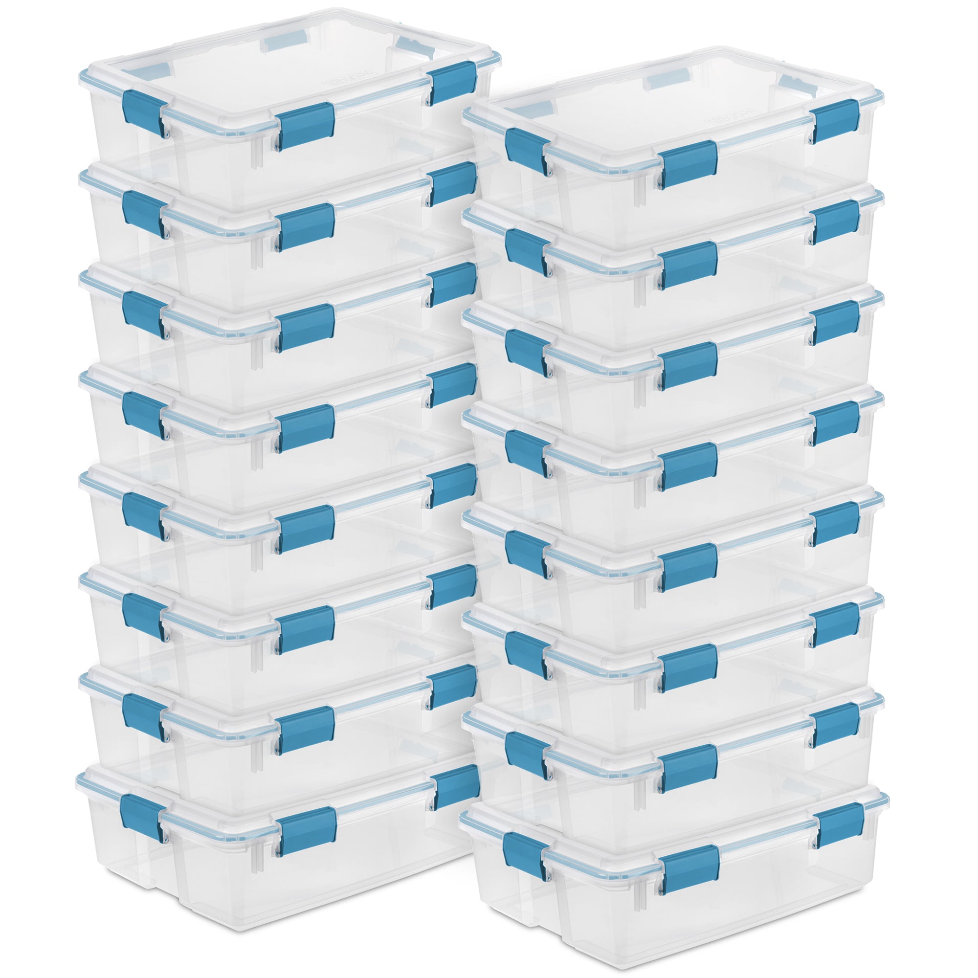 Sterilite 37 Qt Clear Plastic Home Storage Tote Bin with Secure Lids, (16 Pack) - VMInnovations