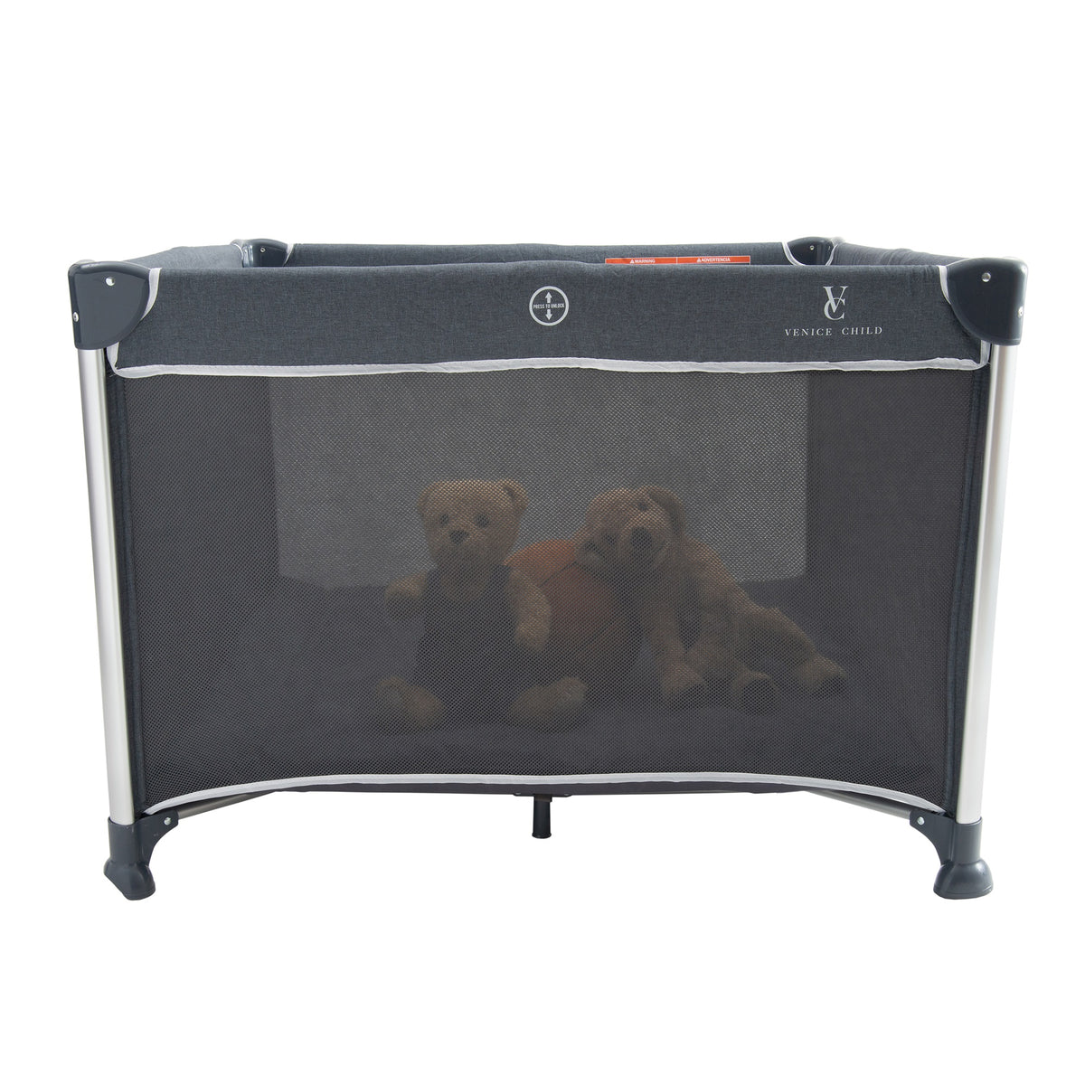 Venice Child Daydreamer Playpen Portable Bassinet & Beside Sleeper Playard, Gray - VMInnovations