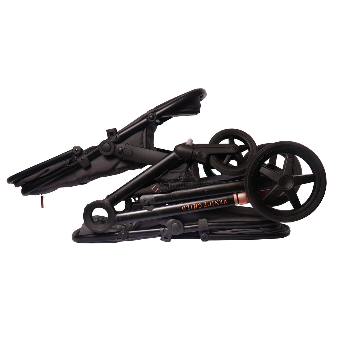 Venice Child Maverick Single to Double Folding Stroller w/Toddler Seat, Eclipse - VMInnovations