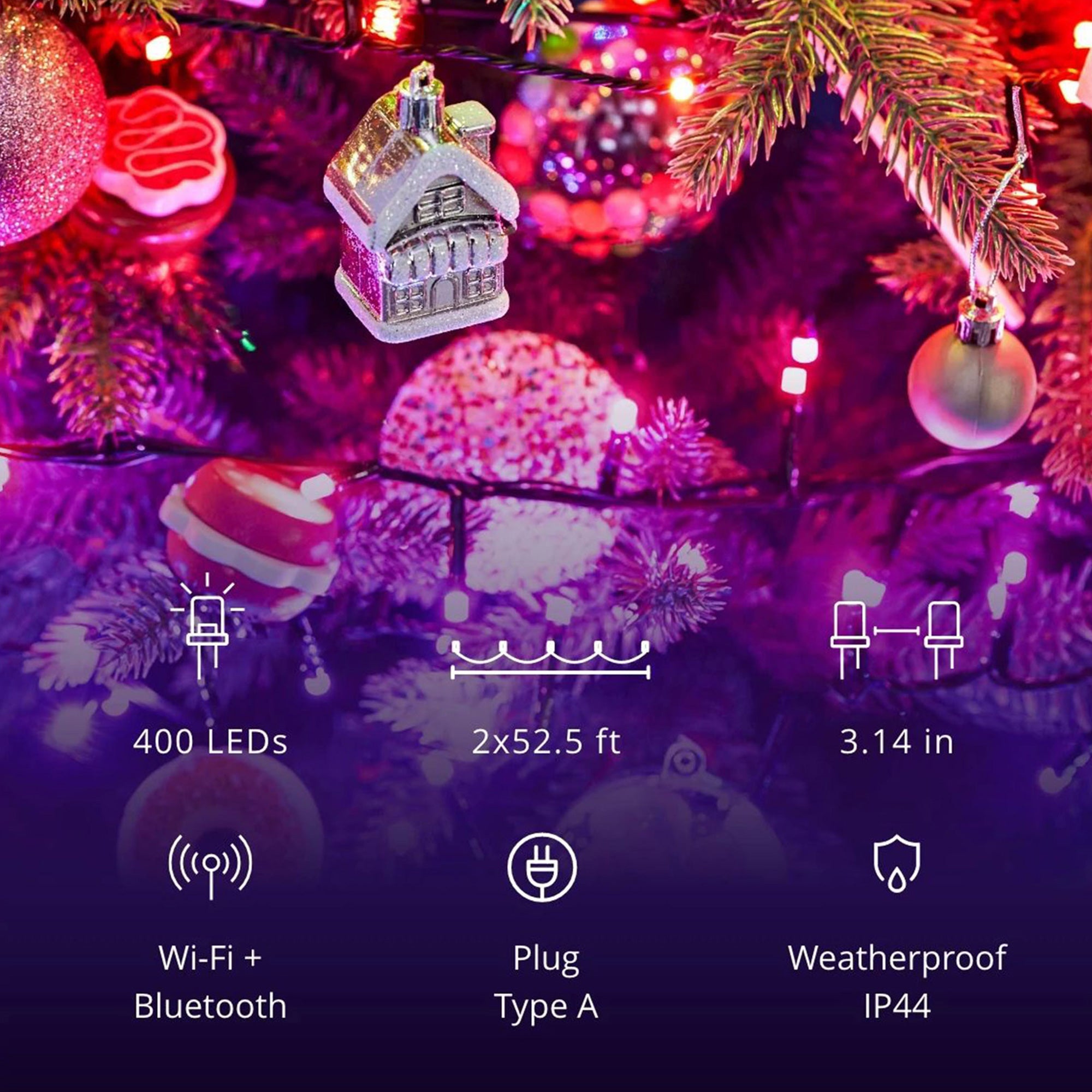 Twinkly Strings App-Controlled Smart LED Christmas Lights 400 Multicolor (4Pack) - VMInnovations