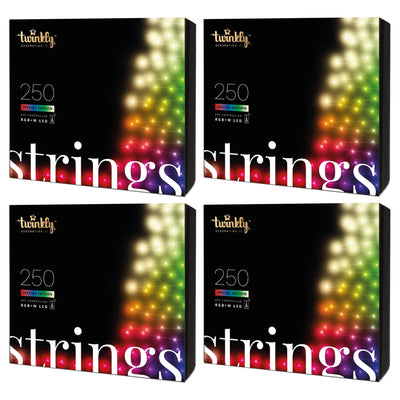 Twinkly Strings App-Controlled Smart LED Christmas Lights 250 RGB+W (4 Pack) - VMInnovations