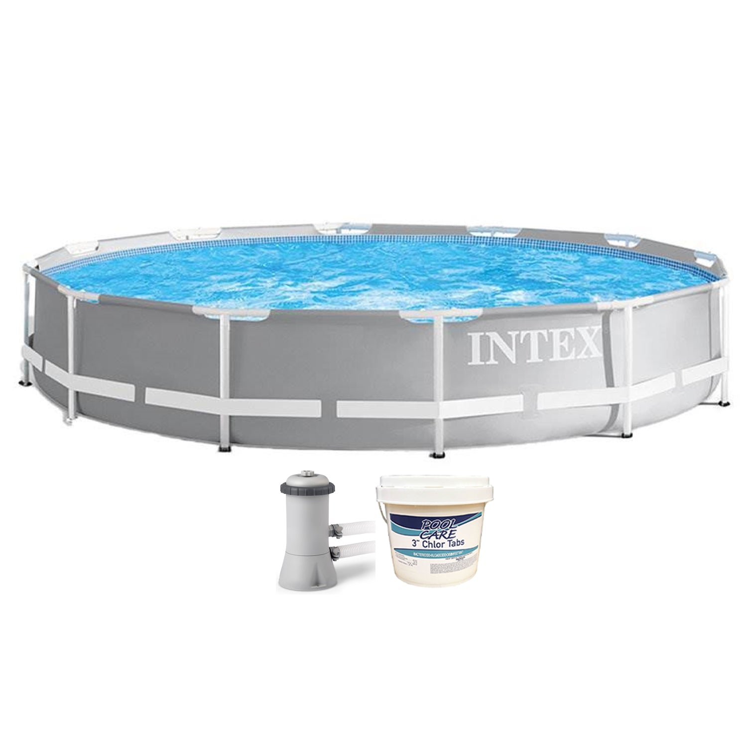 Intex 26711EH 12' x 30" Frame Above Ground Swimming Pool w/ Pump & Chlorine Tabs