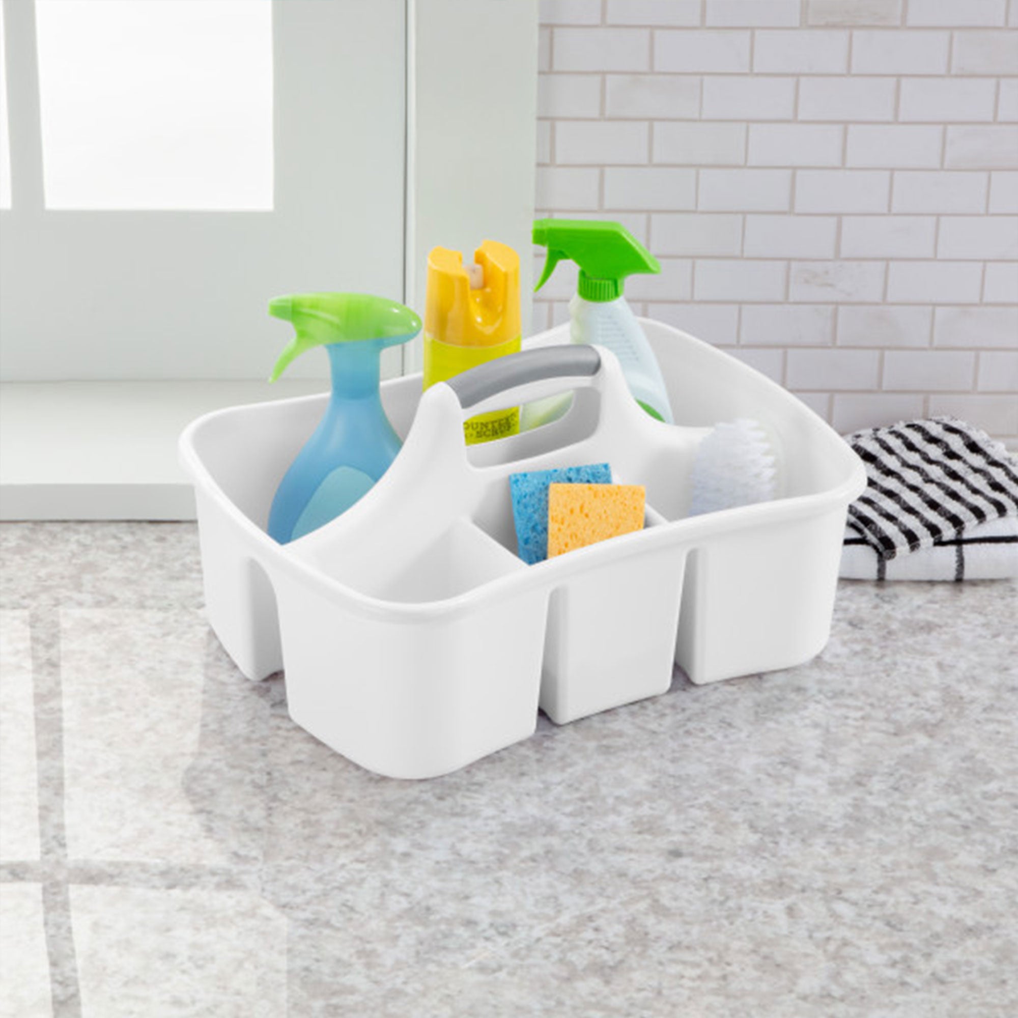 Sterilite Divided Storage Ultra Caddy with 4 Compartments and Handles (18 Pack) - VMInnovations