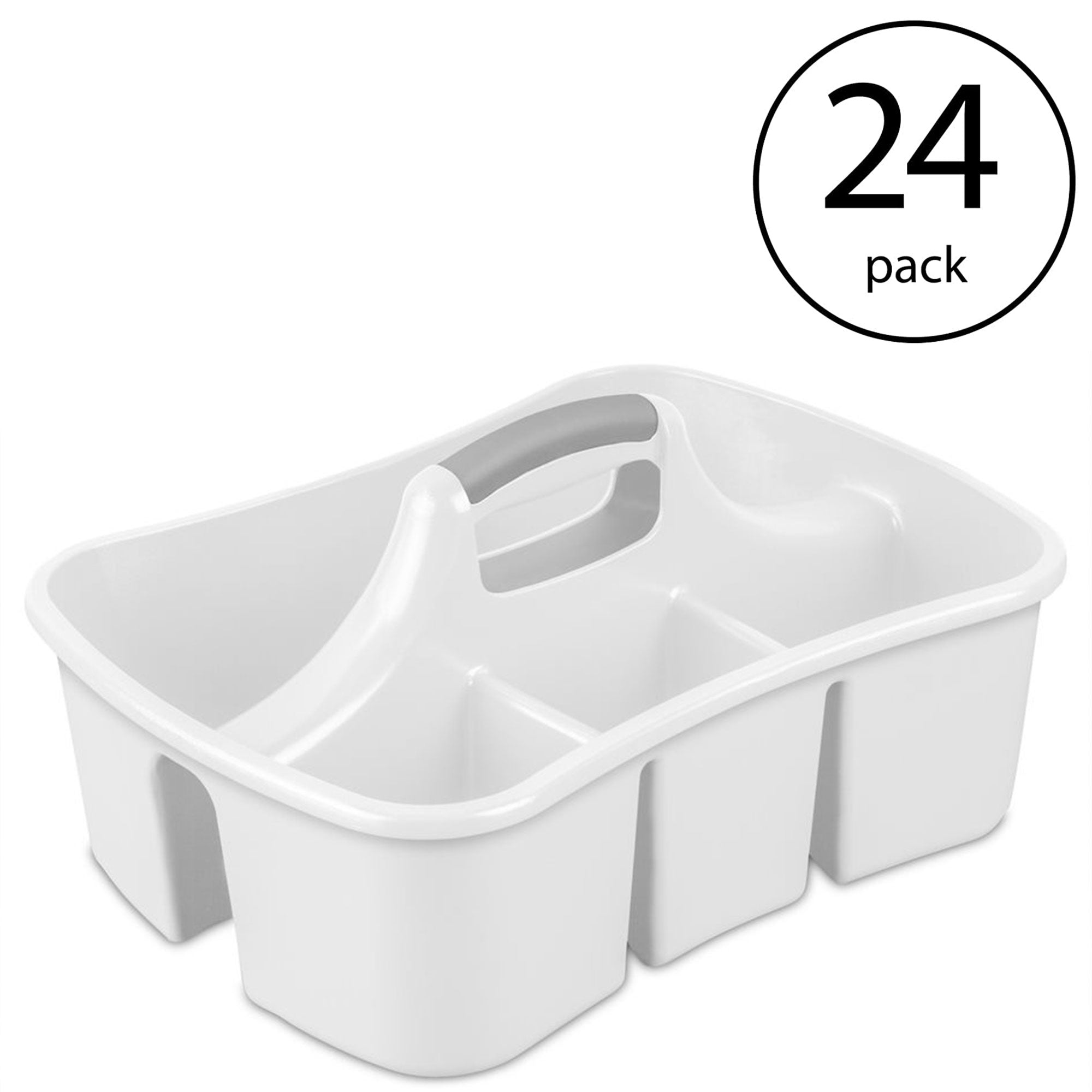 Sterilite Divided Storage Ultra Caddy with 4 Compartments and Handles (24 Pack)