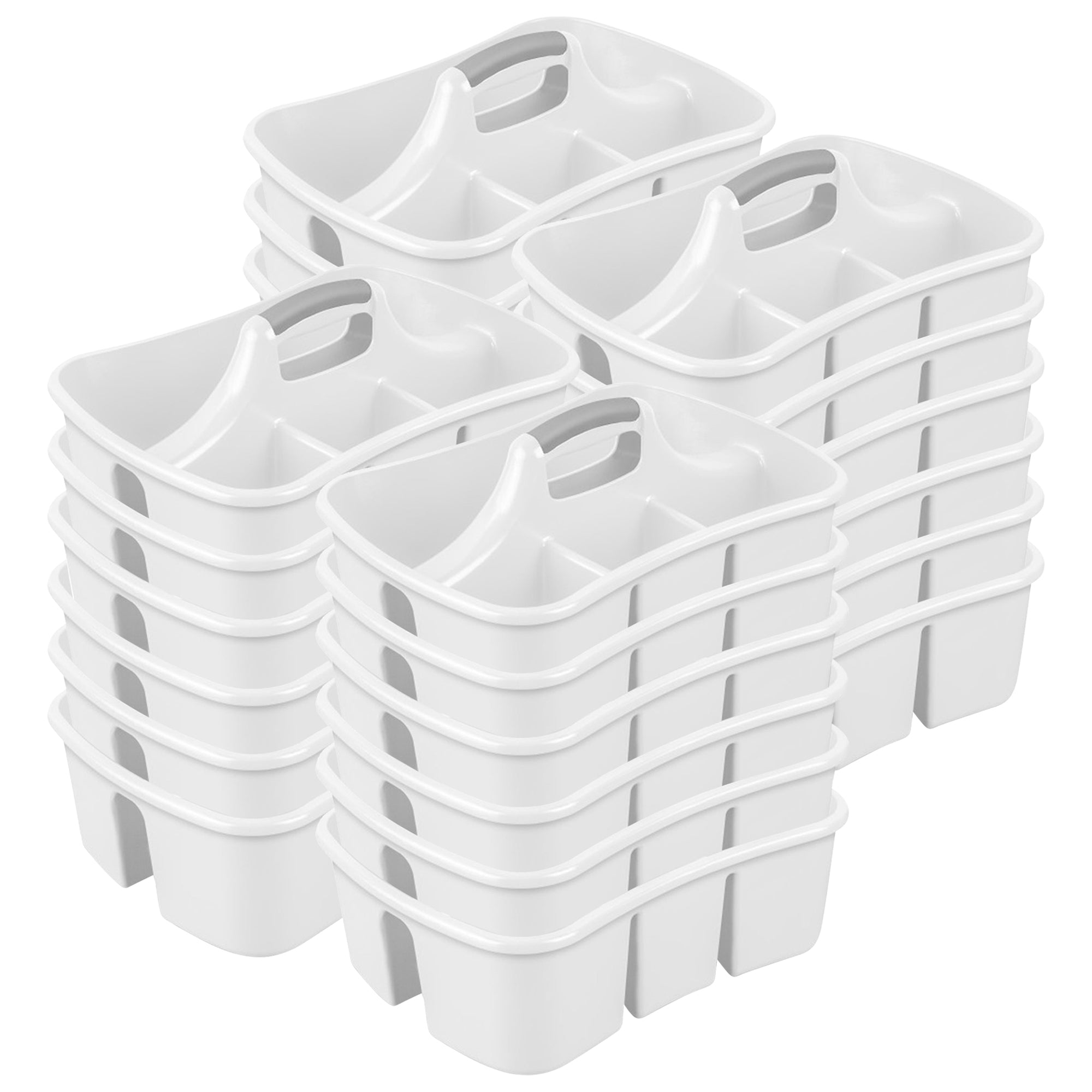 Sterilite Divided Storage Ultra Caddy with 4 Compartments and Handles (24 Pack)
