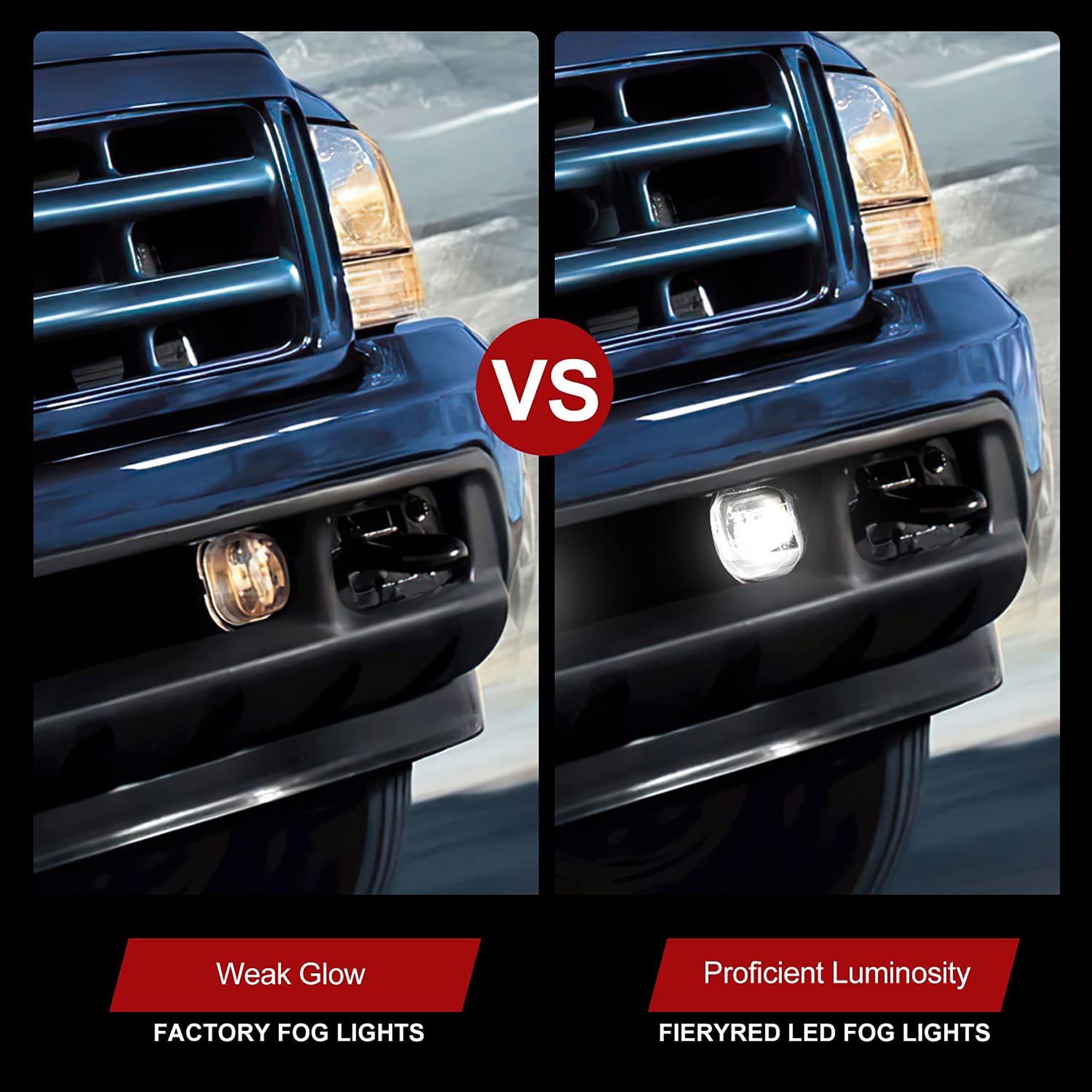 Fieryred LED Fog Light, Compatible w/ F250 & F350, Front Placement, (Open Box)