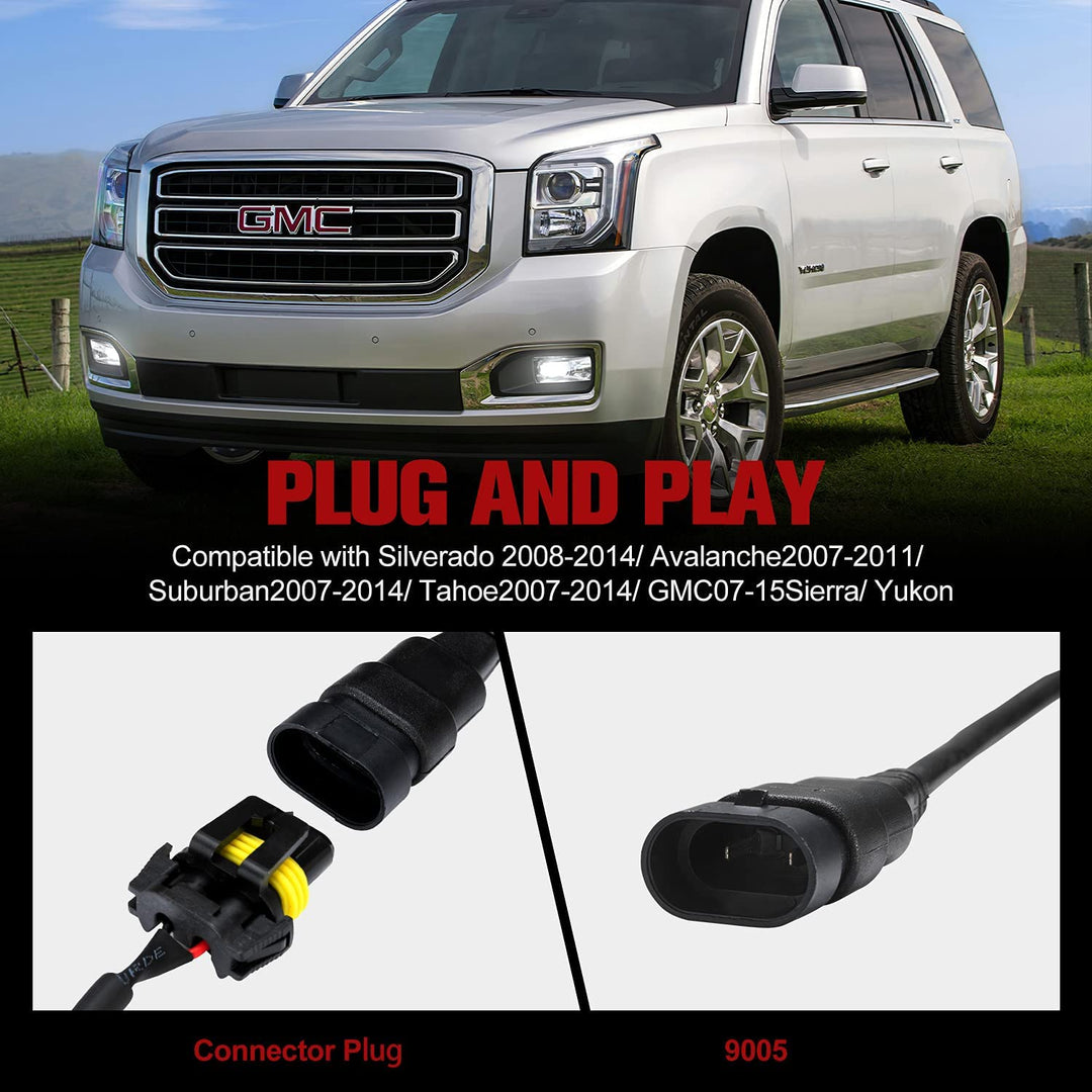 Fieryred LED Fog Light, Compatible w/ Tahoe and Yukon, Bumper Placement, Black - VMInnovations