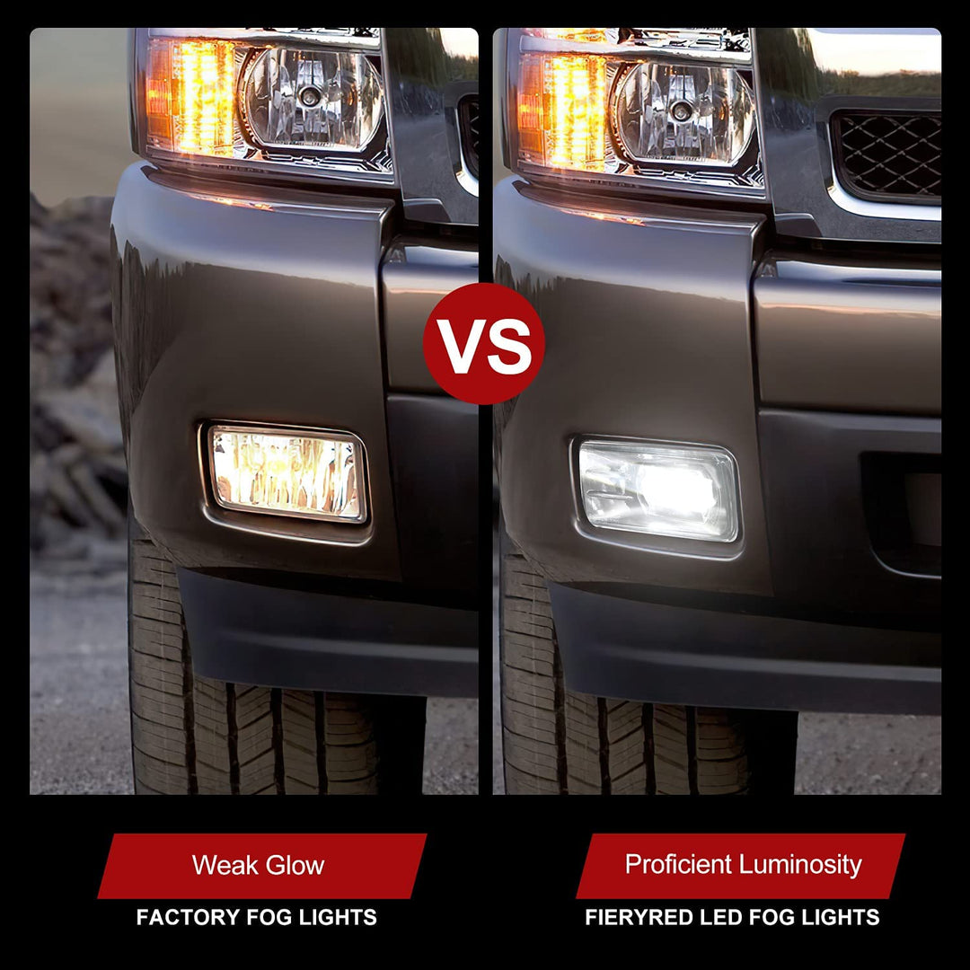 Fieryred LED Fog Light, Compatible w/ Tahoe and Yukon, Bumper Placement, Black - VMInnovations