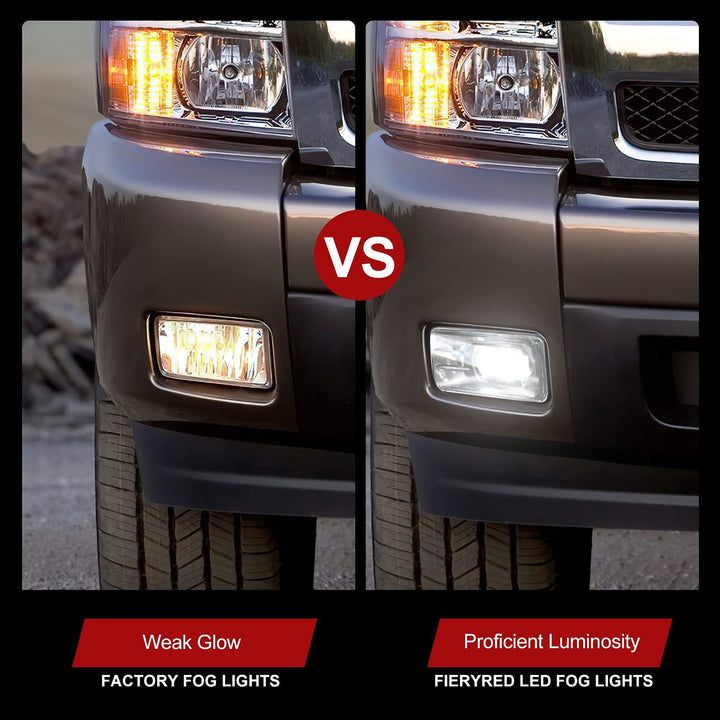 Fieryred LED Fog Light, Compatible w/ Tahoe and Yukon, Bumper Placement, Black - VMInnovations