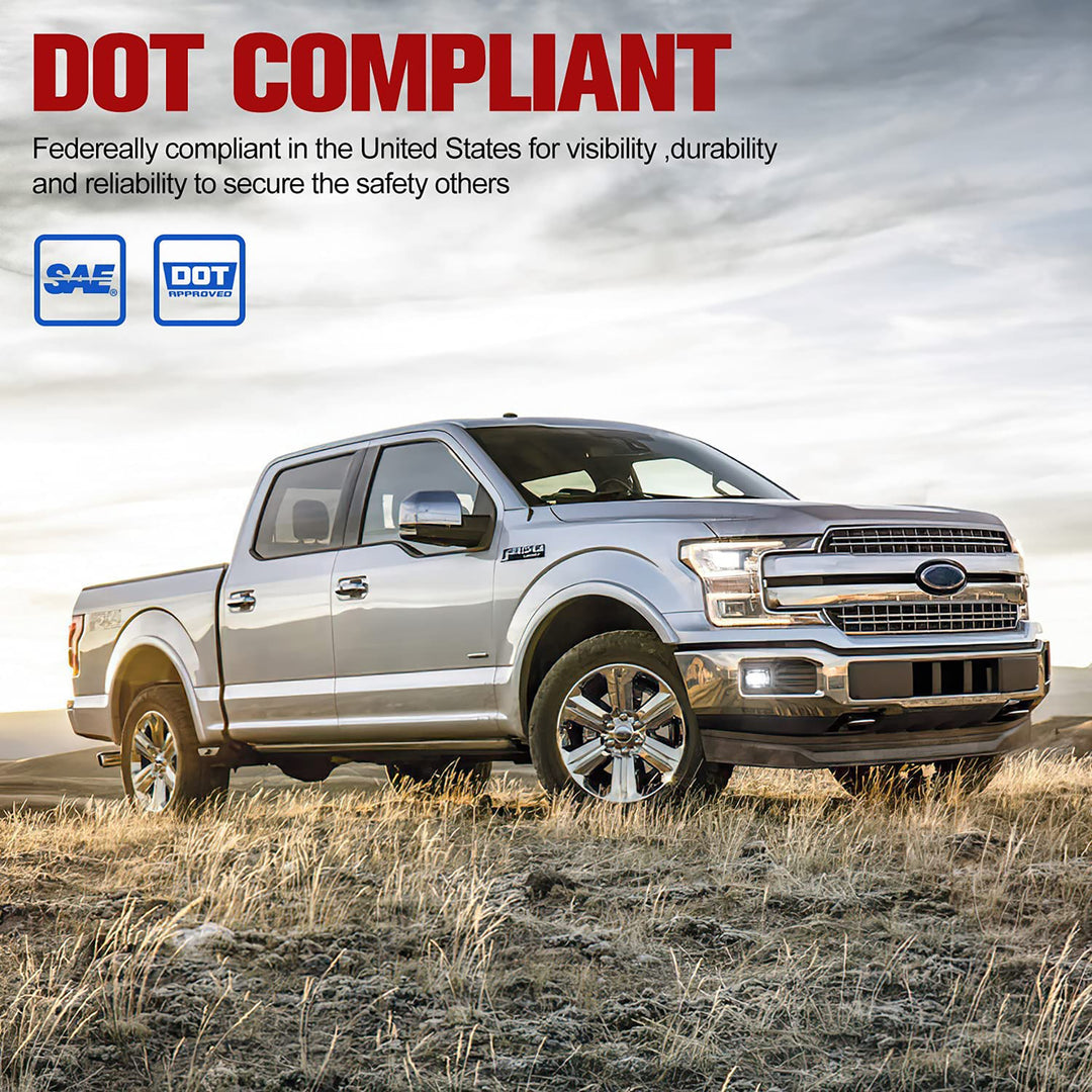 Fieryred LED Fog Light, Compatible with 2015-2019 F150, Bumper Placement, Black - VMInnovations