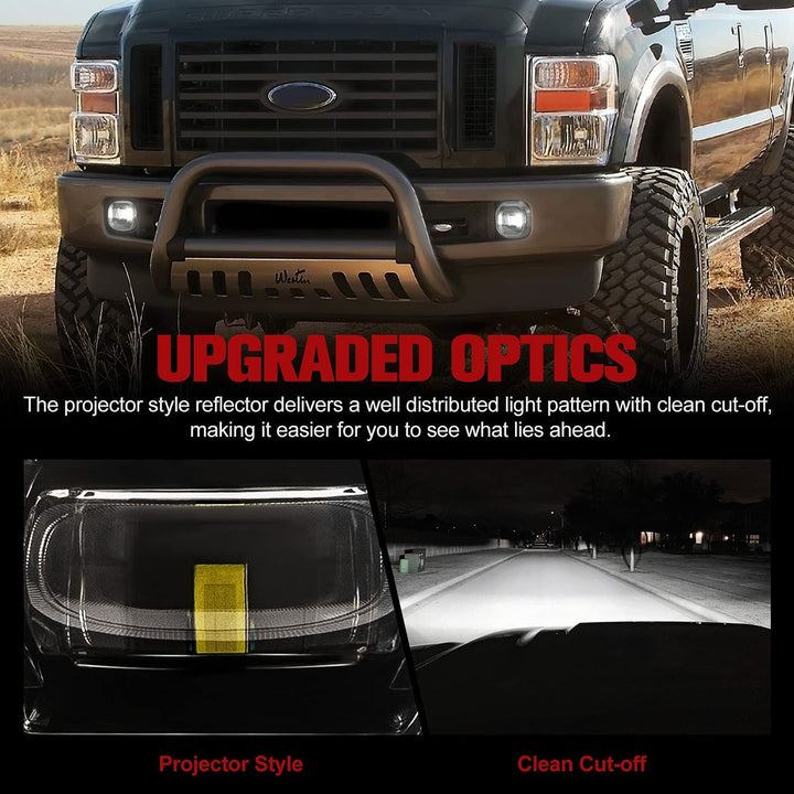 Fieryred LED Fog Light, Compatible with F250, F350, and F450, Front Placement - VMInnovations