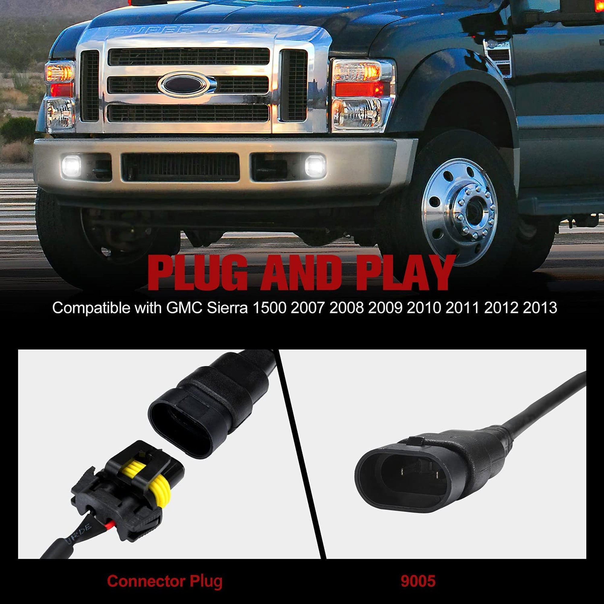 Fieryred LED Fog Light, Compatible w/F250, F350, and F450, Front (Open Box)