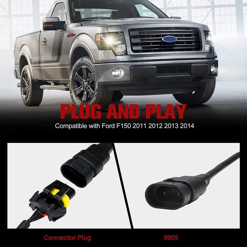 Fieryred LED Fog Light, Compatible w/11-14 Ford F150, Bumper Placement(Open Box)