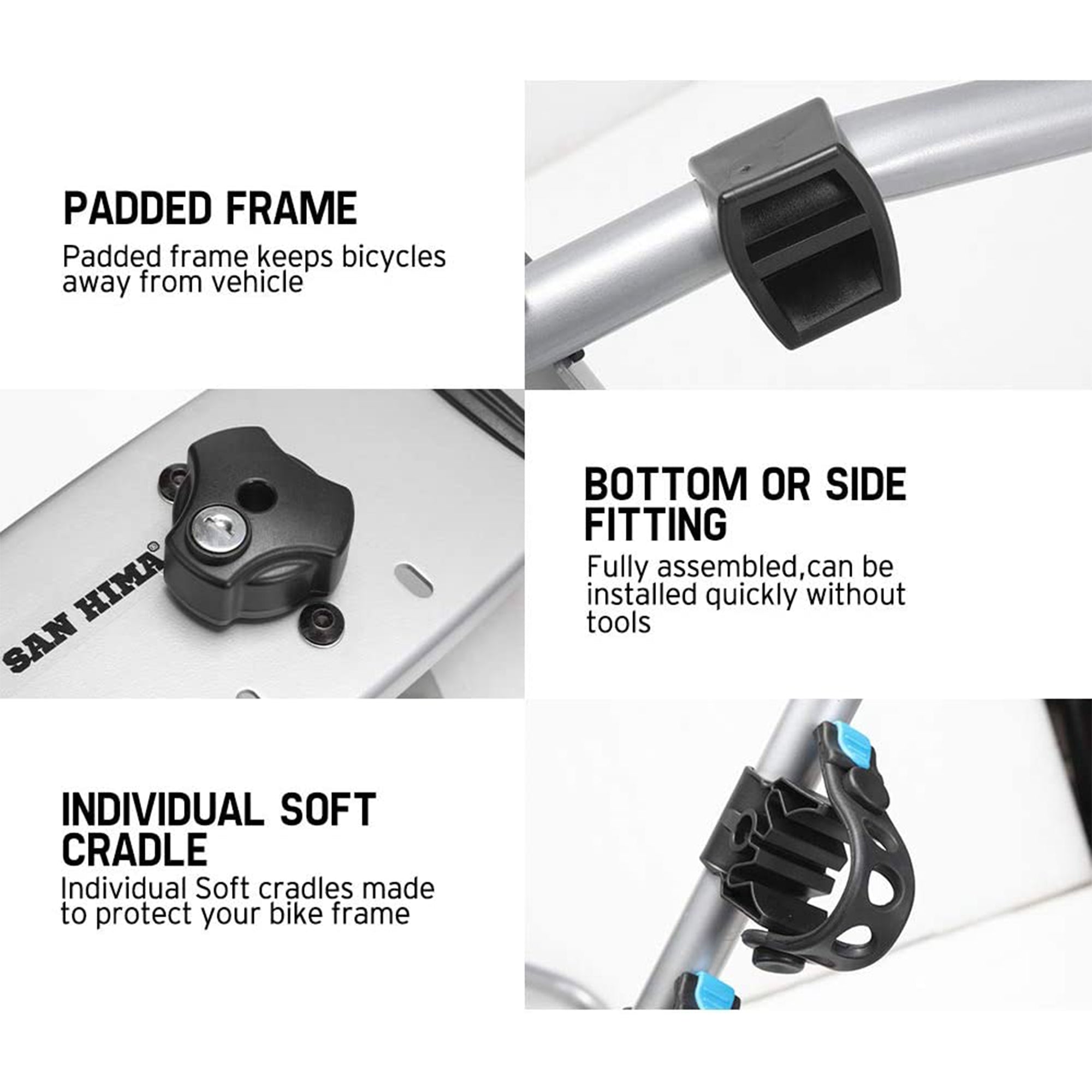 Fieryred 2 Bike Adjustable Bolt On Spare Tire Rack with 75lb Capacity (Open Box) - VMInnovations