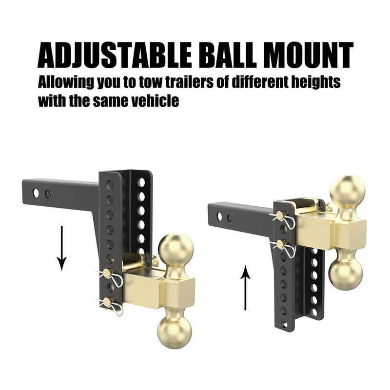 Fieryred Adjustable Trailer Hitch Ball Mount, 6 Inch Drop, 10,000 Pound Capacity