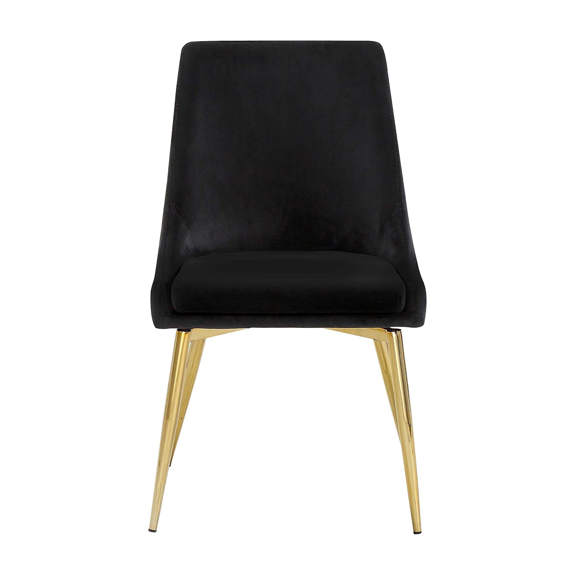 Meridian Furniture Contemporary Velvet Dining Chairs, Black (Set of 2) (Used) - VMInnovations