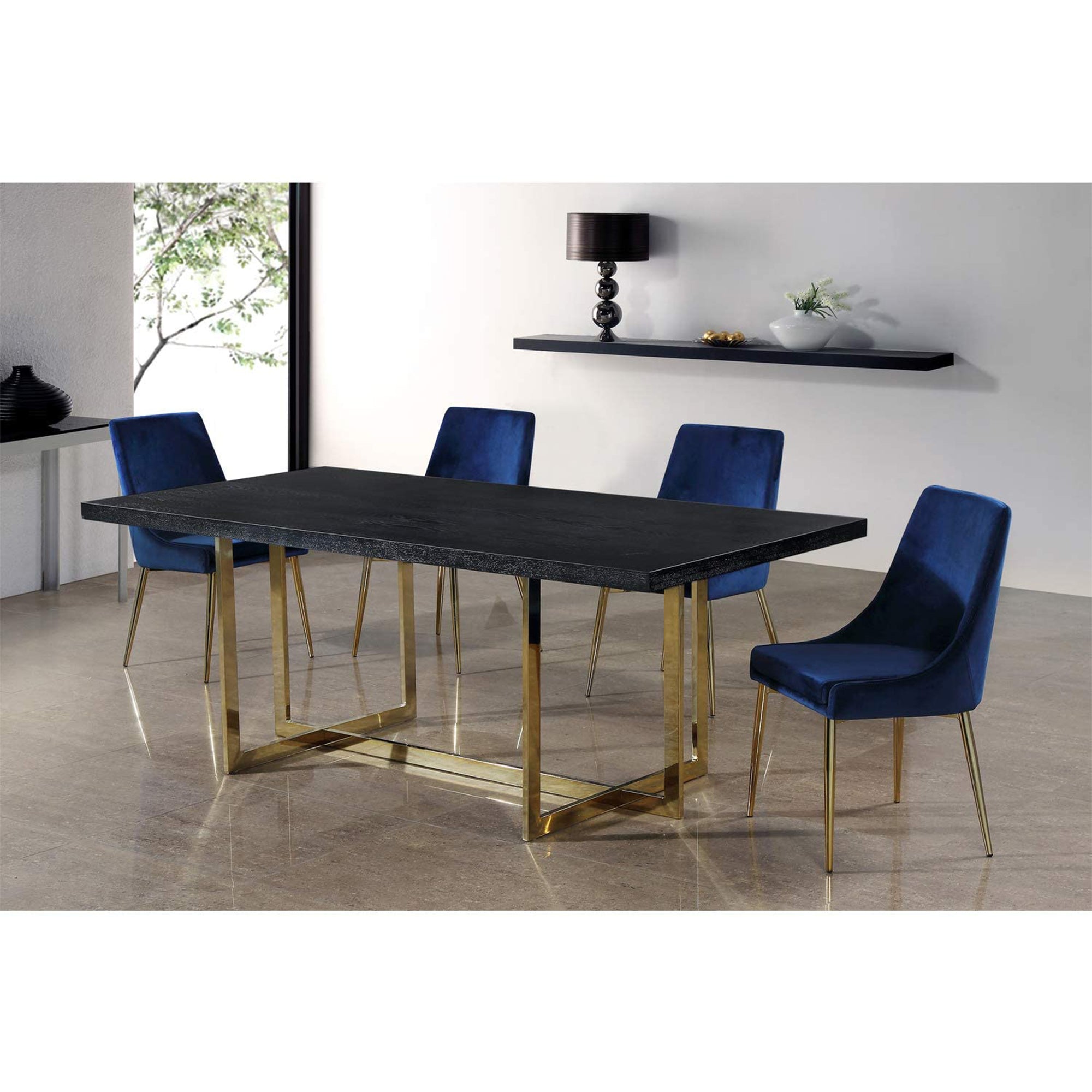 Meridian Furniture Karina Contemporary Velvet Dining Chairs (Set of 2) (Used) - VMInnovations