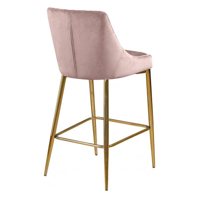 Meridian Furniture Karina Contemporary Velvet Counter Stool, Pink (Set of 2)