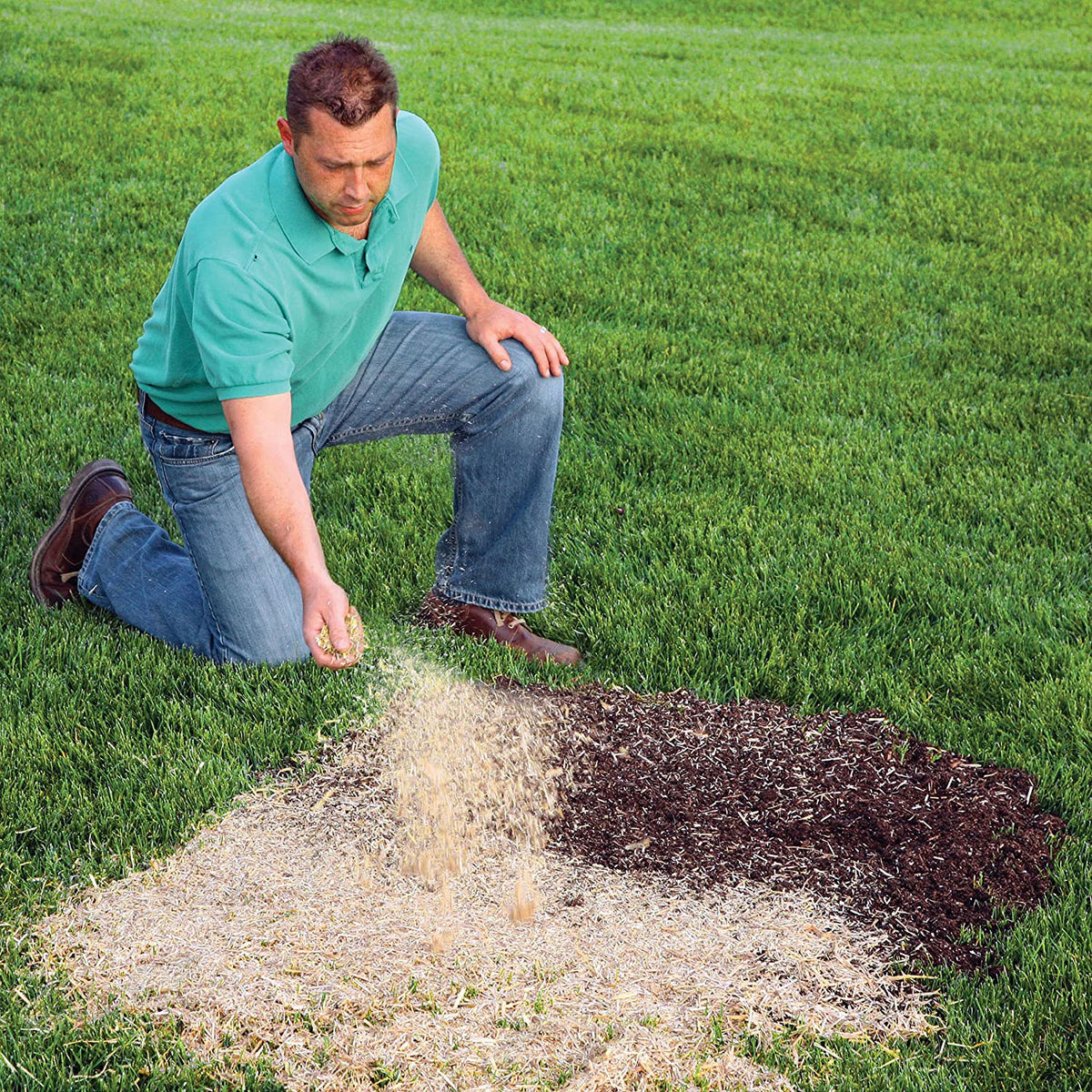 Rhino Seed EZ Straw 2.5 Cubic Feet Seeding Mulch Bale with Tack, 500 Square Feet