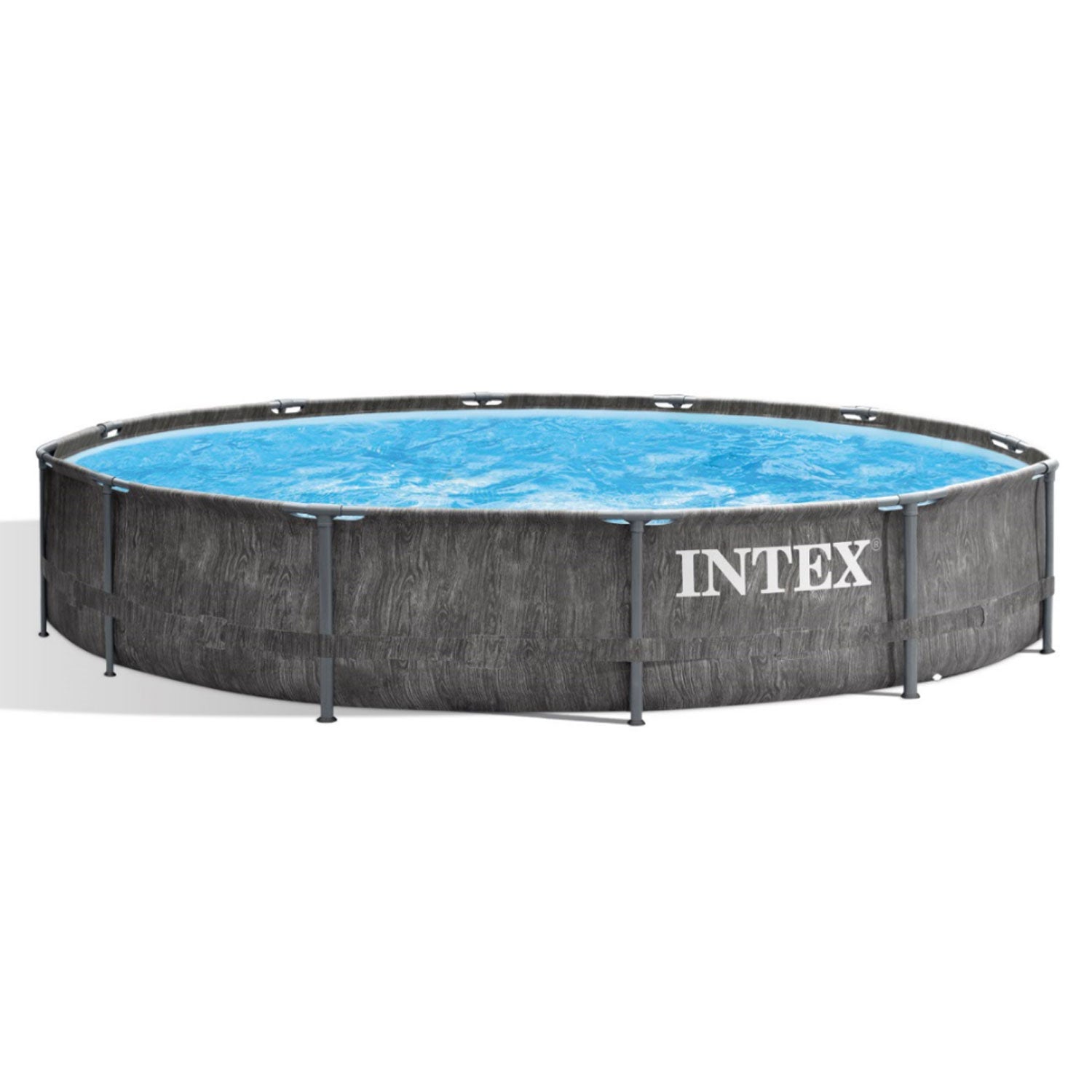 Intex 12 Foot x 30 Inch Greywood Prism Swimming Pool w/ Pump & Chlorine Tabs