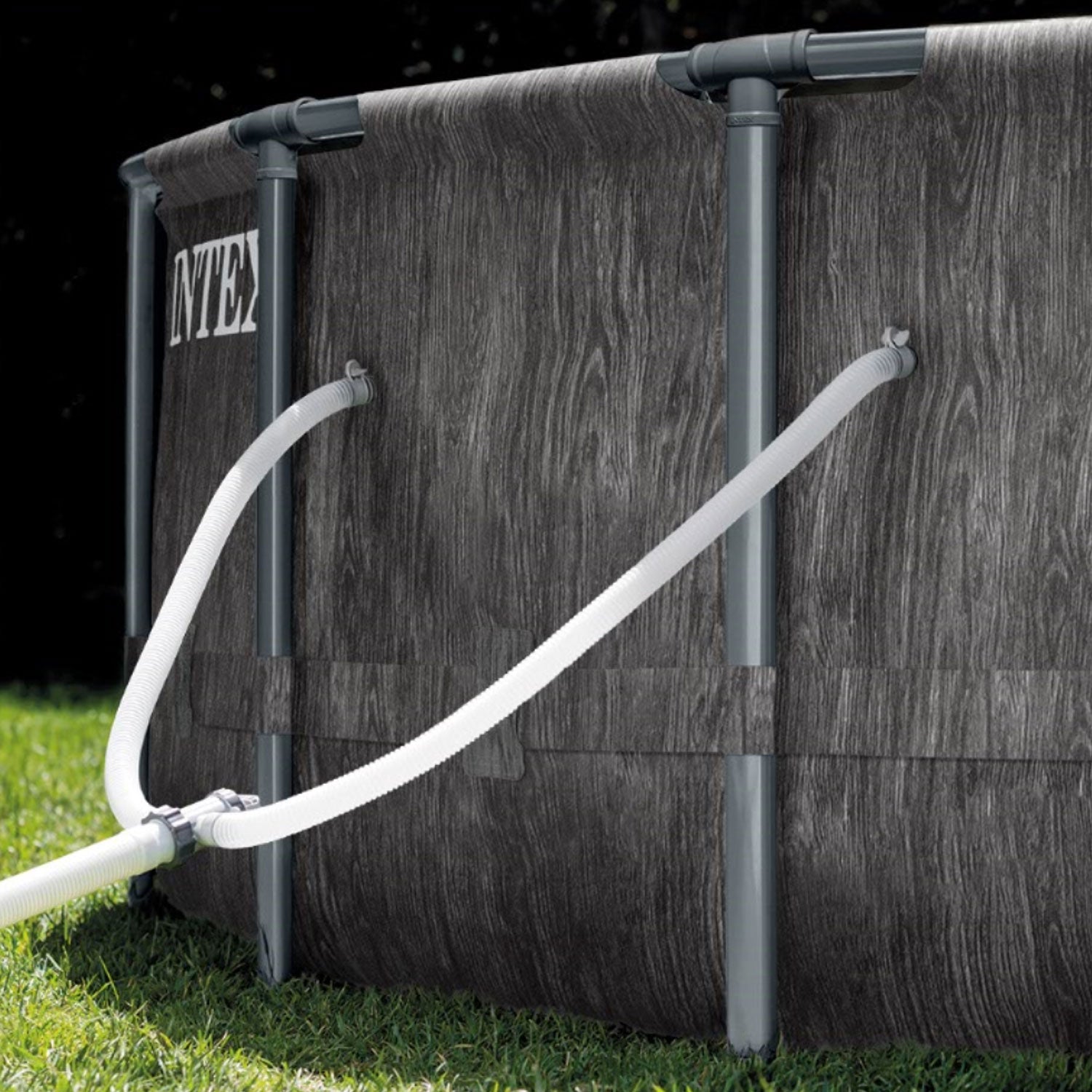Intex 12 Foot x 30 Inch Greywood Prism Swimming Pool w/ Pump & Chlorine Tabs