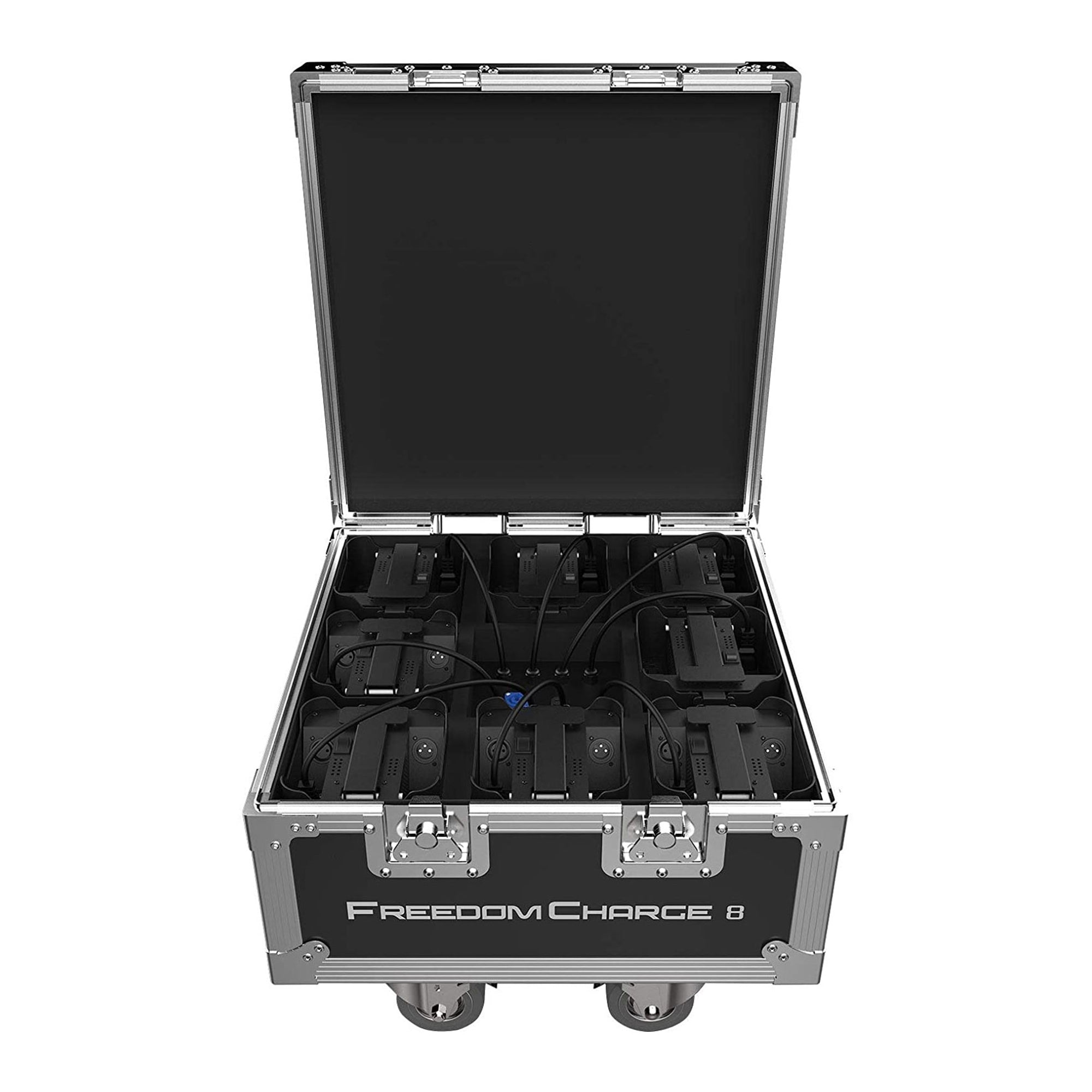 Chauvet DJ Freedom Par Quad 4 Wash Light w/ Remote (8 Pack) & Charging Road Case - VMInnovations