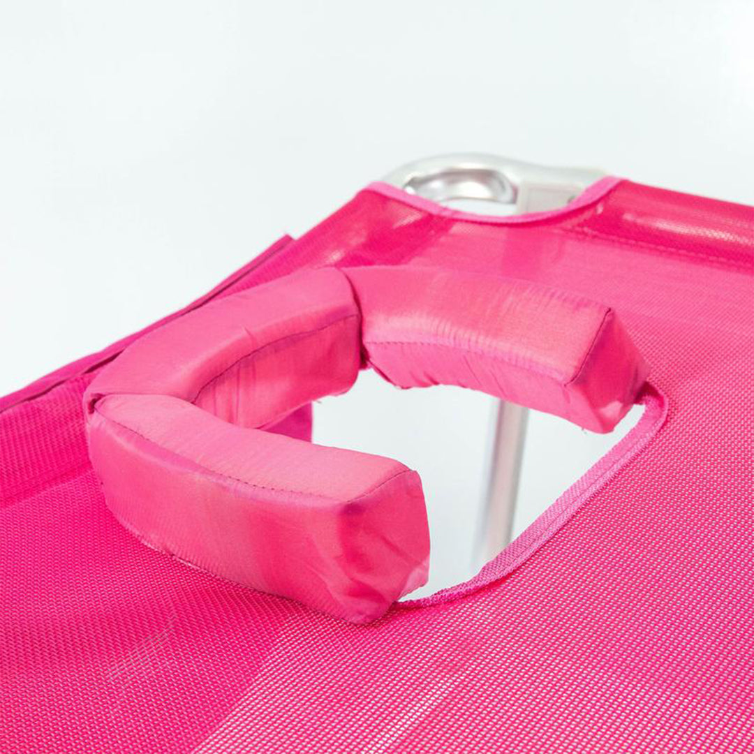 Ostrich Altitude 3N1 High Back Outdoor Beach Lounge Chair with Footrest, Pink - VMInnovations