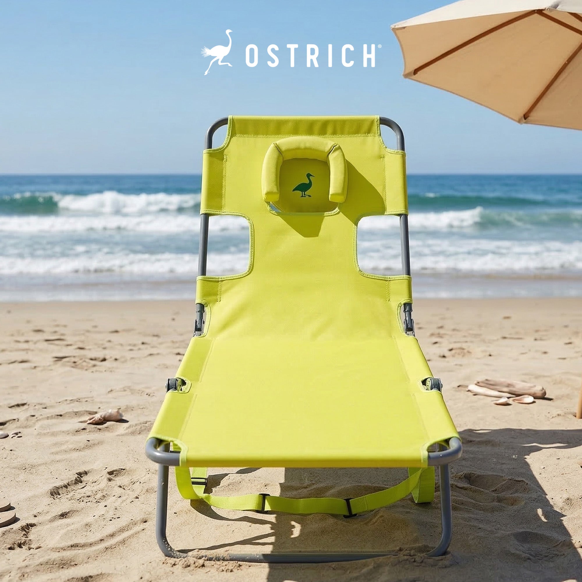 Ostrich The Original Chaise Lounge Portable Beach Chair & Custom Fitted Towel