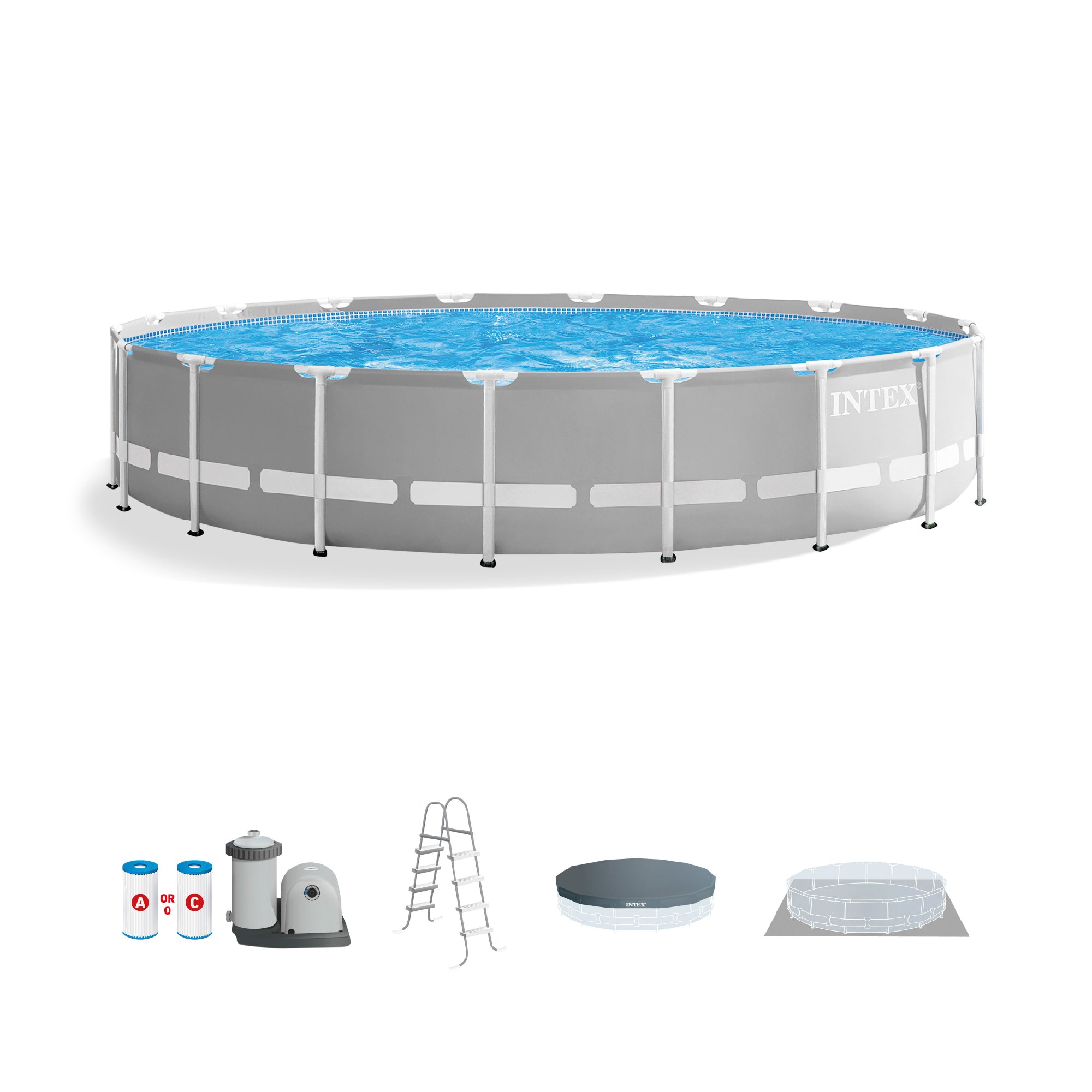 Intex 20ft x 52in Prism Frame Above Ground Pool Set with Filter Pump (Used) - VMInnovations