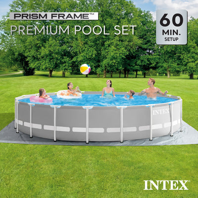 Intex 20ft x 52in Prism Frame Above Ground Swimming Pool Set with Filter Pump - VMInnovations