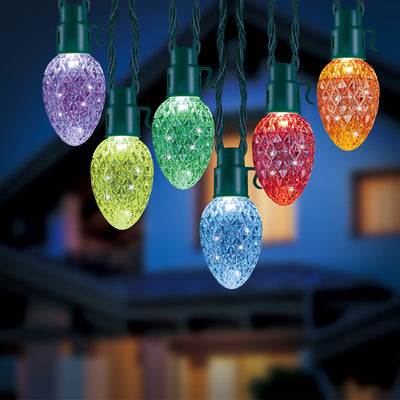 Lumations Twinkly App Control C12 Faceted Lights, 20 Bulbs, Multi Color (2 Pack)