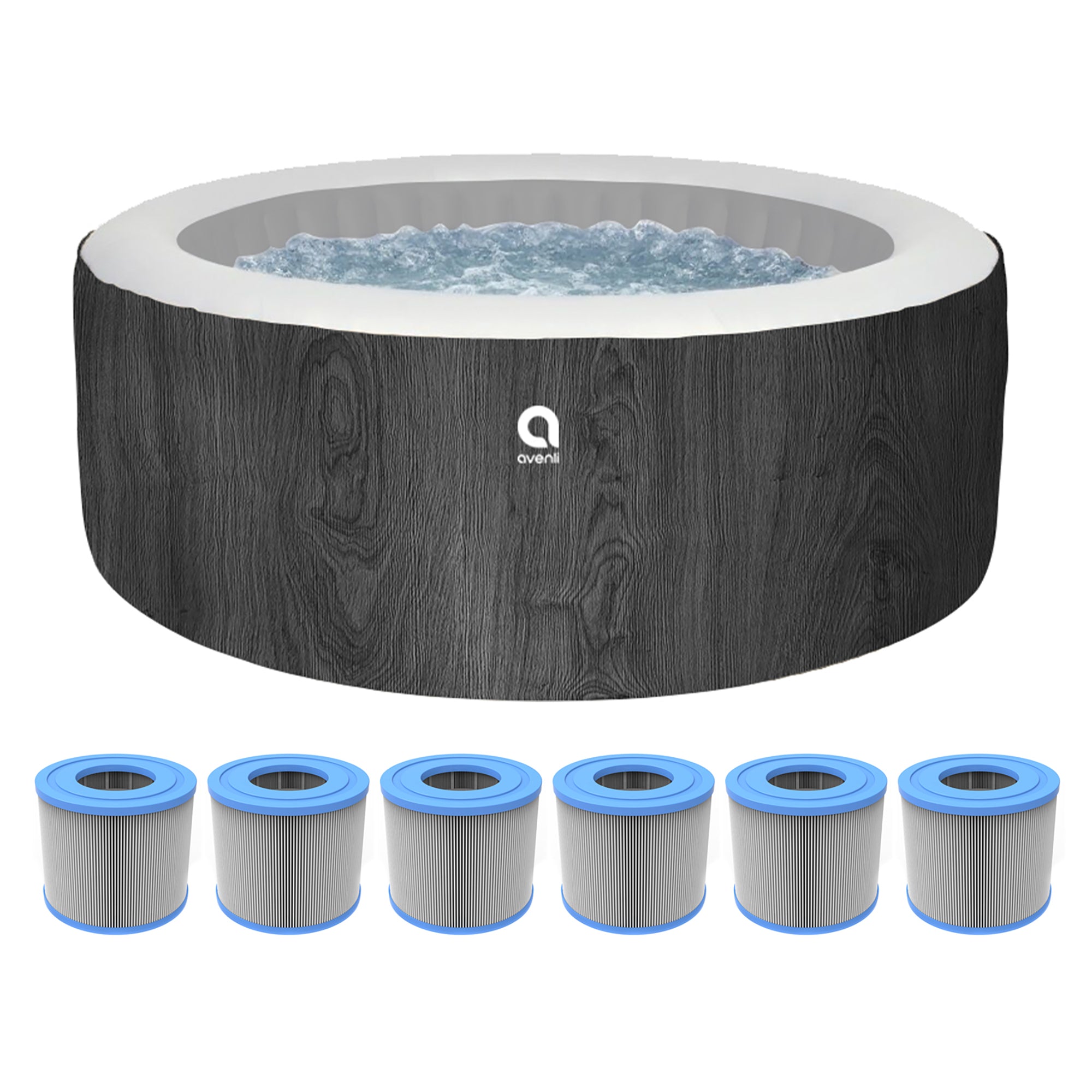 JLeisure Avenli 53" Inflatable Round Spa & 6-Pack High Flow Filter Cartridges - VMInnovations