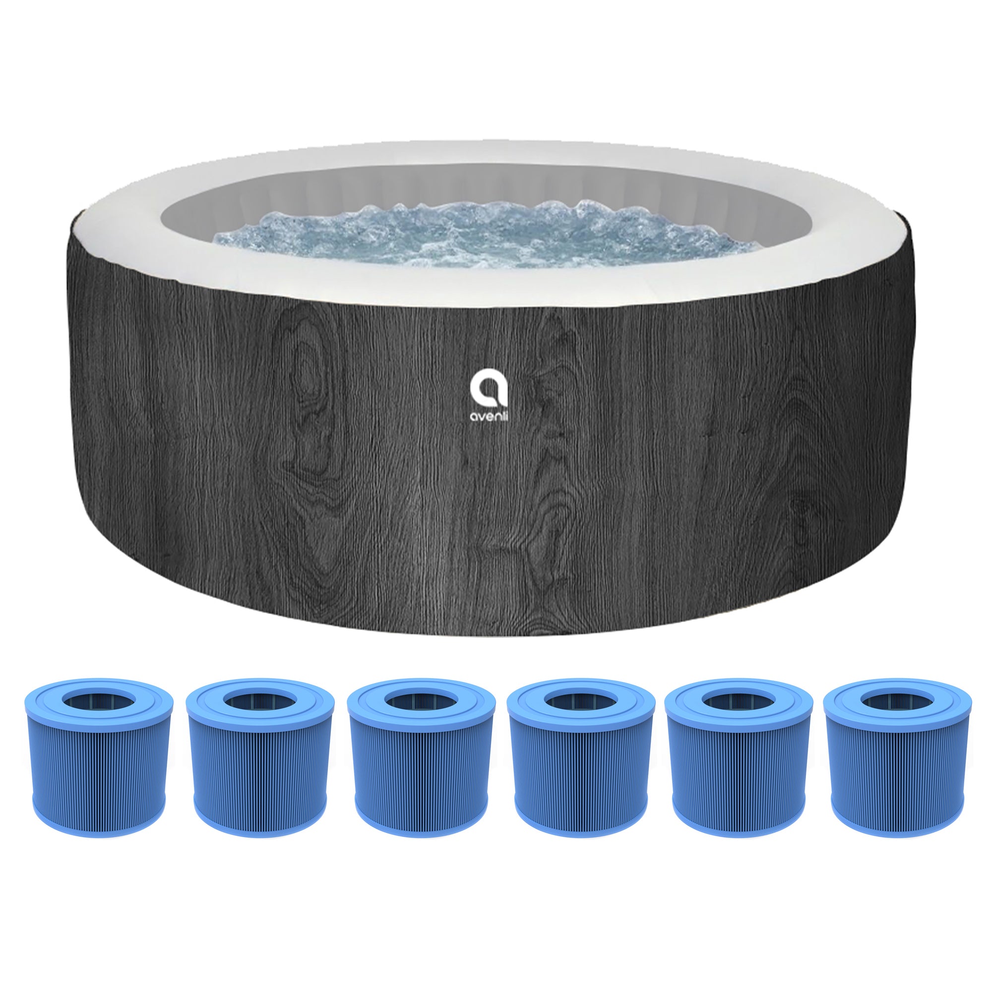 JLeisure Avenli 53" Inflatable Round Spa & 6 Filter Cartridges for ECO Pump