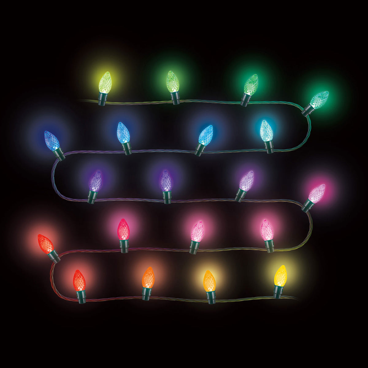 Home Heritage 15.8' Holiday Lights, Faceted, App Controlled, 20 RGB LEDs, 6 Pack