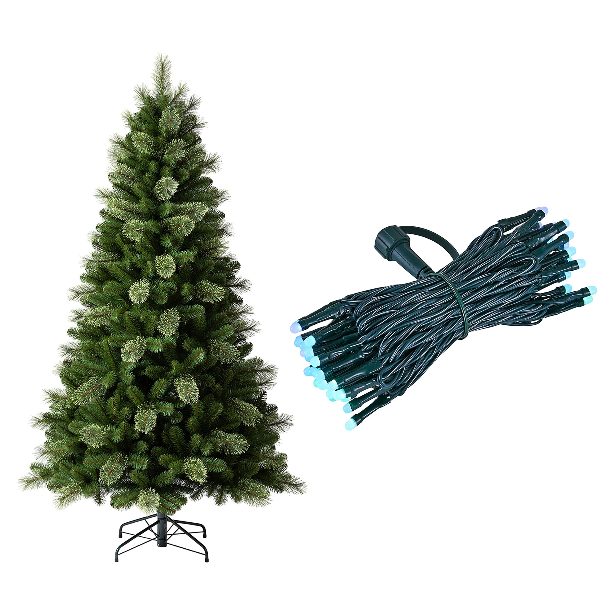 Home Heritage 7' Cascade Cashmere Pine Tree w/ Twinkly App Controlled RGB Lights