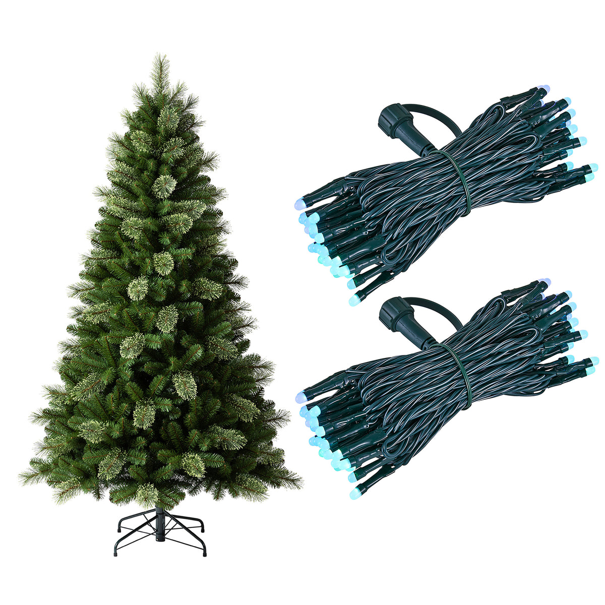 Home Heritage 7' Cascade Cashmere Pine Tree w/ Twinkly App Controlled RGB Lights