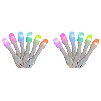 Home Heritage 7' Icicle Style Holiday Lights, App Controlled, 50 RGB LEDs 2 Pack