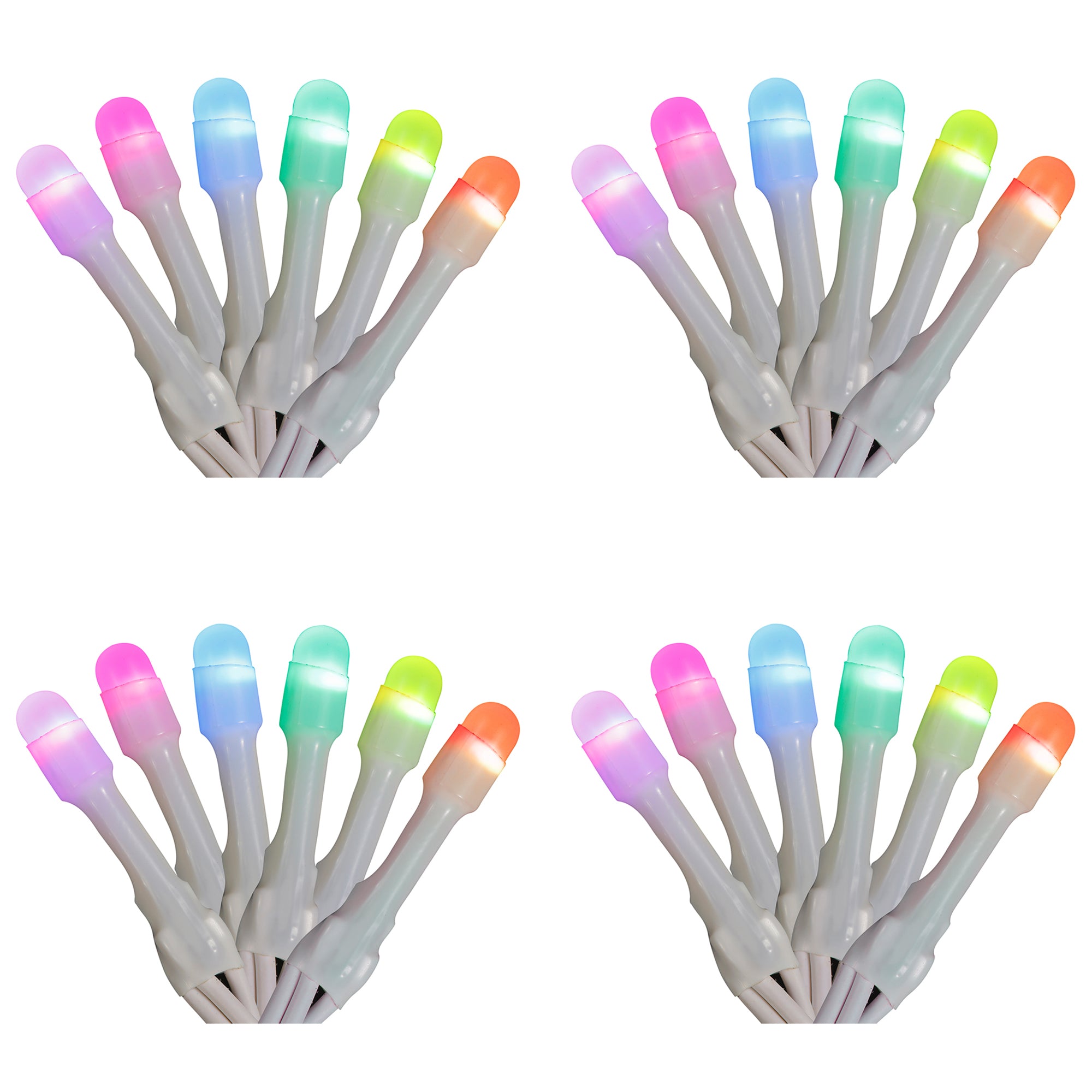 Home Heritage 7' Icicle Style Holiday Lights, App Controlled, 50 RGB LEDs 4 Pack - VMInnovations