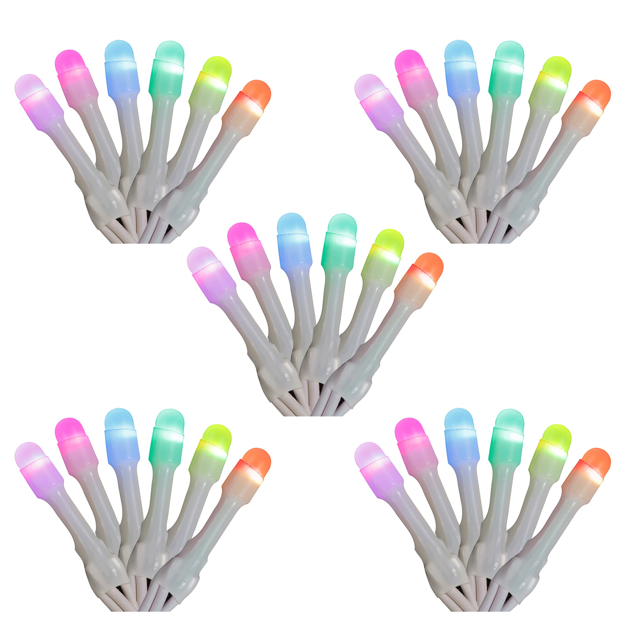 Home Heritage 7' Icicle Style Holiday Lights, App Controlled, 50 RGB LEDs 5 Pack - VMInnovations