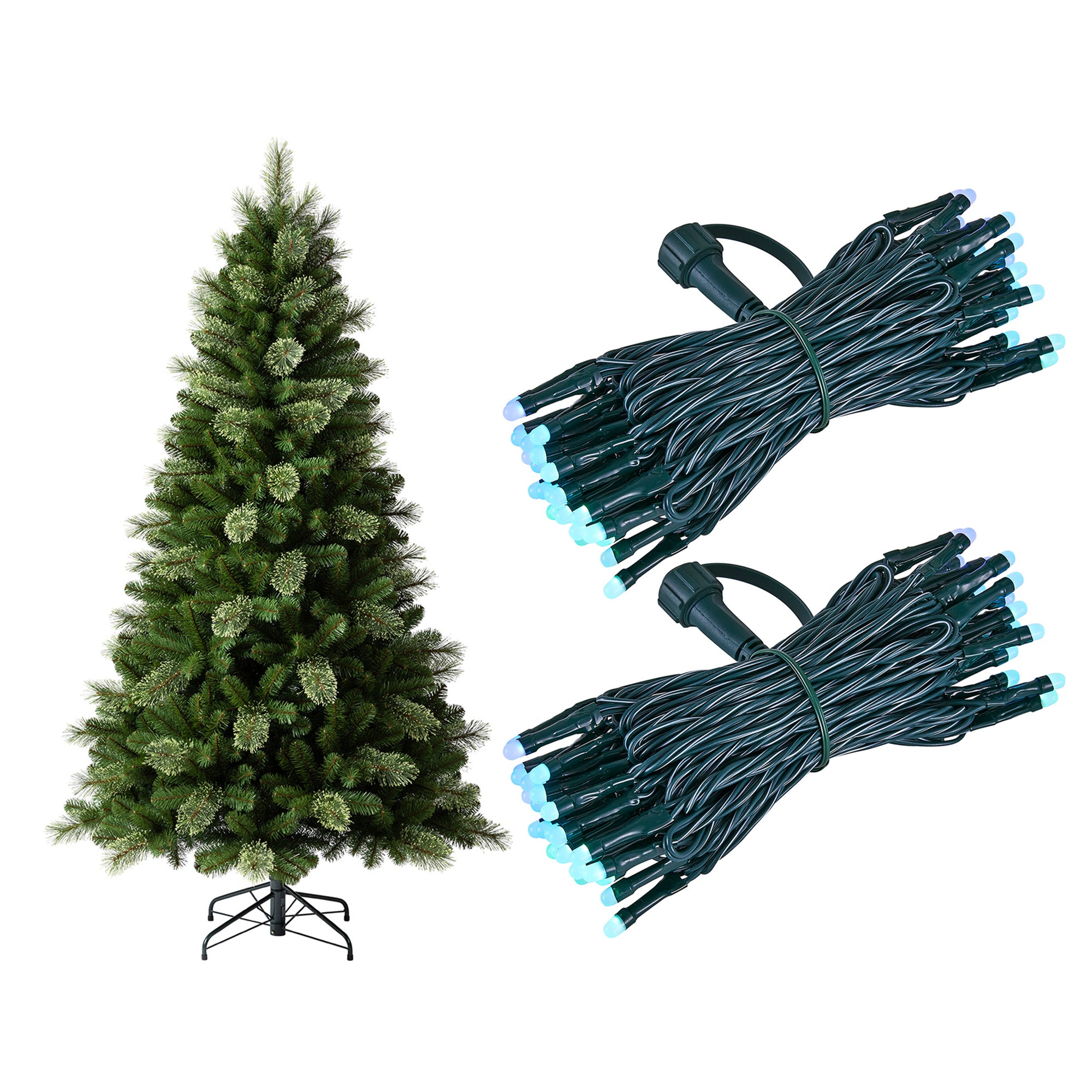 Home Heritage 7' Cascade Cashmere Pine Tree w/ Twinkly App Controlled RGB Lights