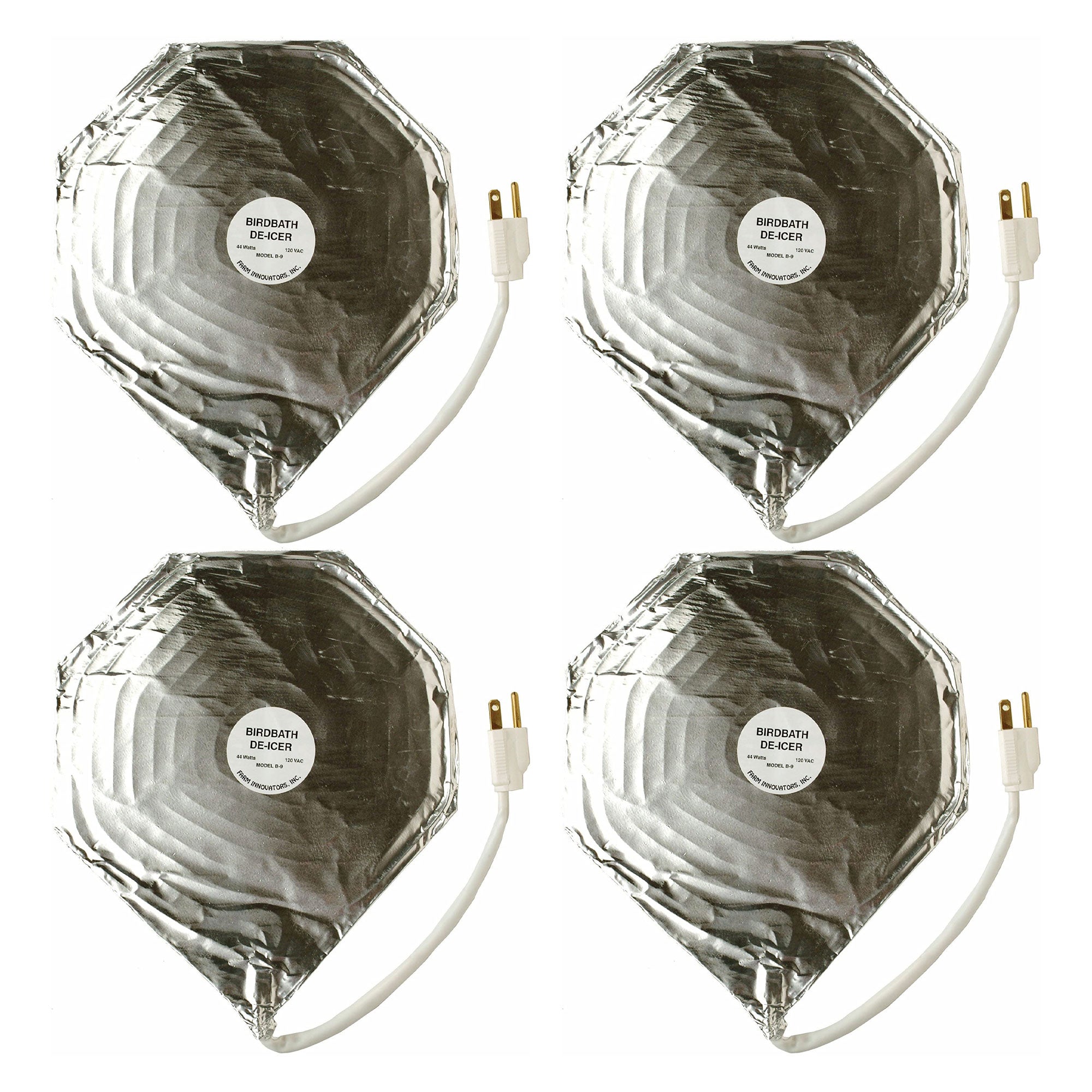 Farm Innovators 44W Economical Submersible Heated Shallow Bird Bath DeIcer, 4 Pk