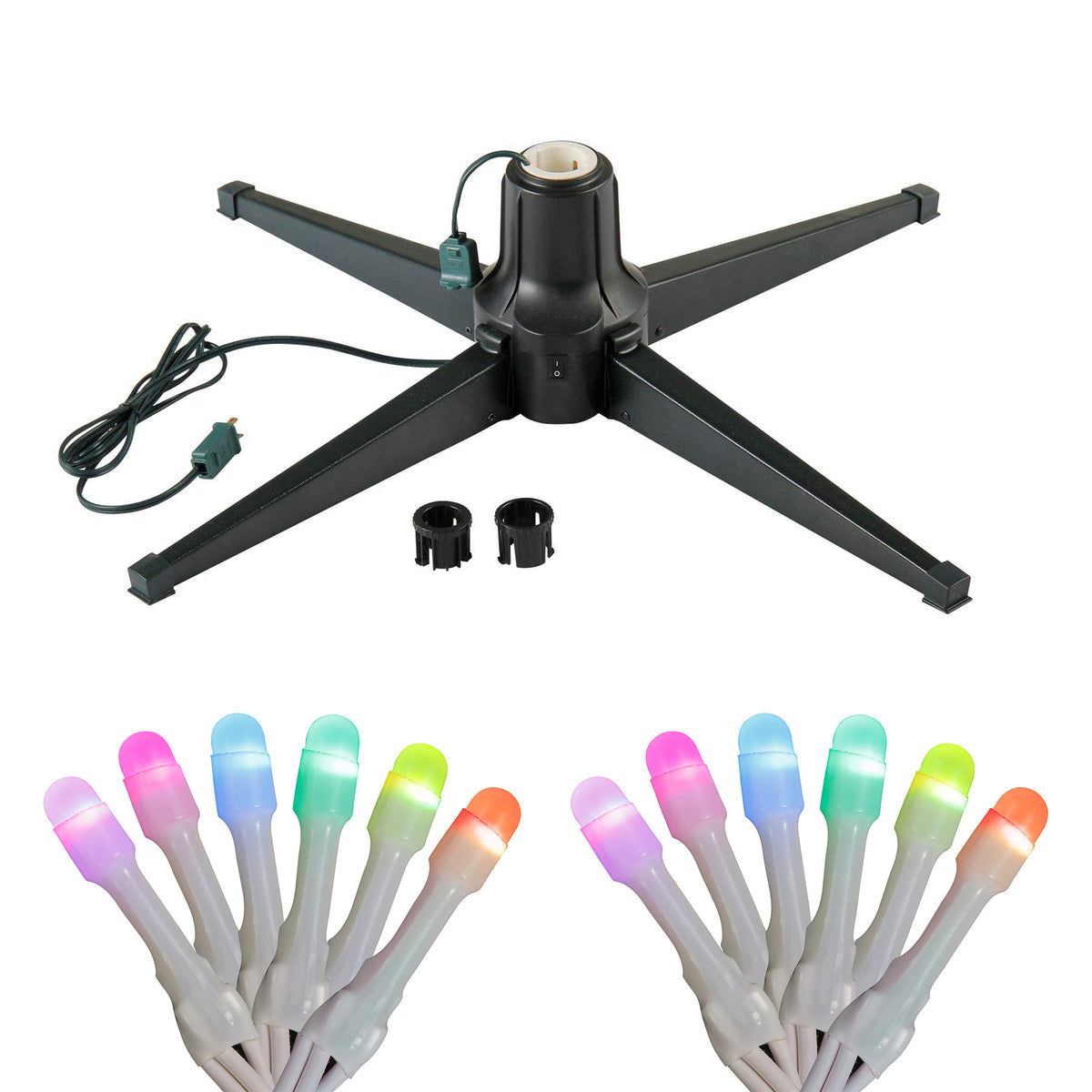 Home Heritage Rotating Christmas Tree Stand w/ Twinkly App Controlled RGB Lights
