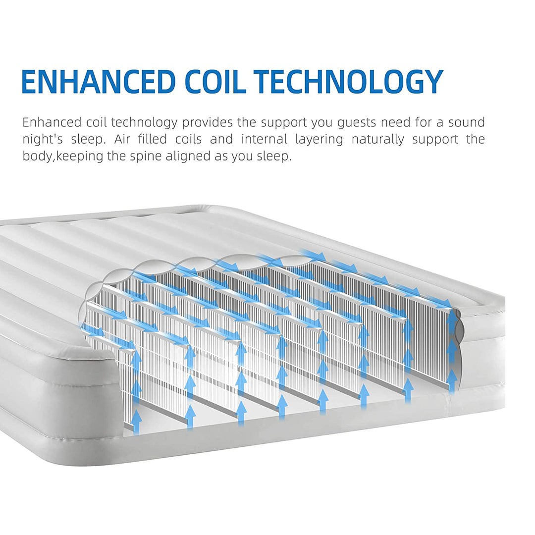 BIKAHOM Bi-Comfer 14 Inch Inflatable Mattress with Built In Air Pump, Full Size - VMInnovations