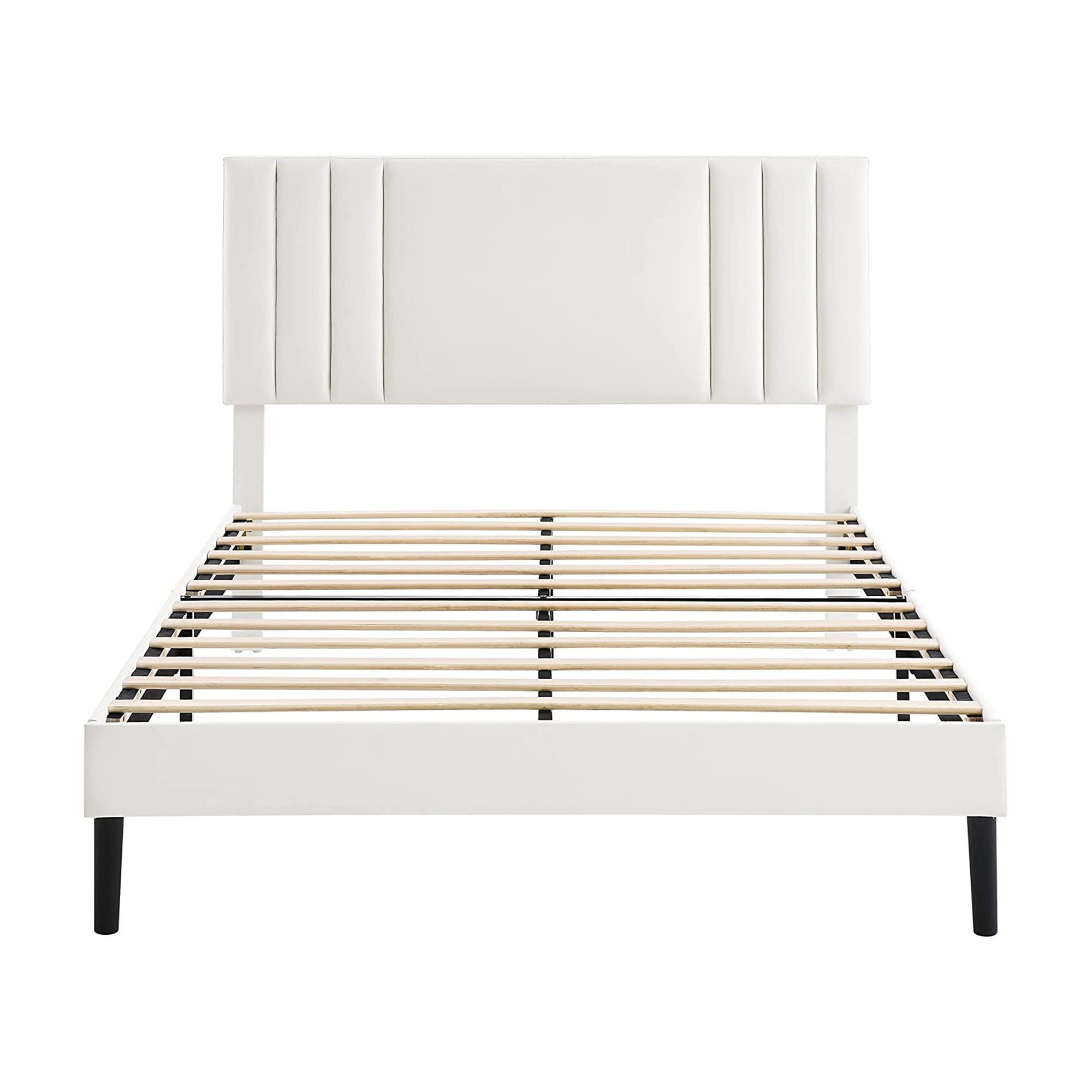 BIKAHOM Tufted Upholstered Platform Bed Frame w/Adjusting Headboard, King (Used) - VMInnovations